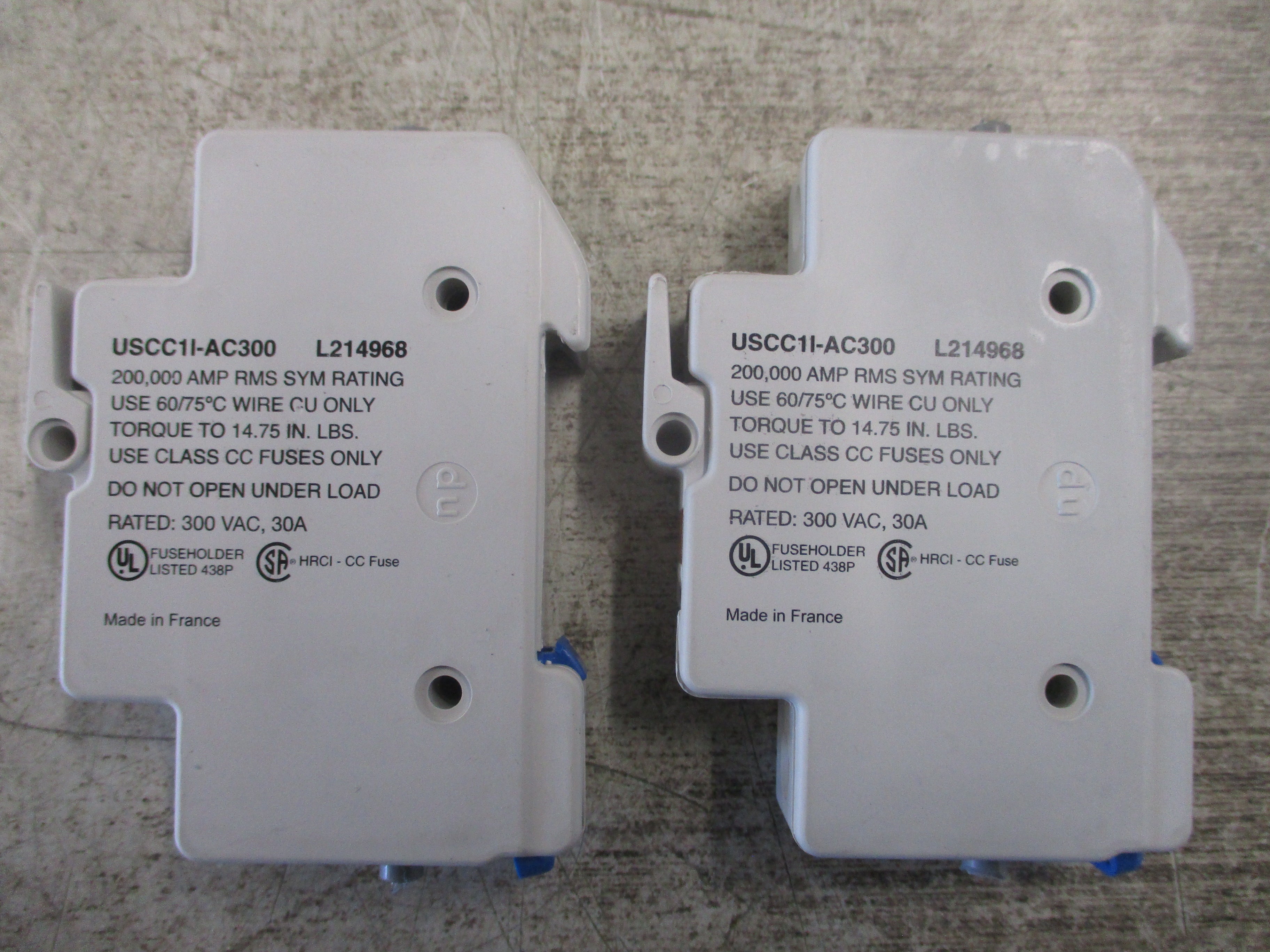 Ferraz Shawmut Ultrasafe Fuseholder USCC1I-AC300 30A 300V 1P * Lot of 2 * Used