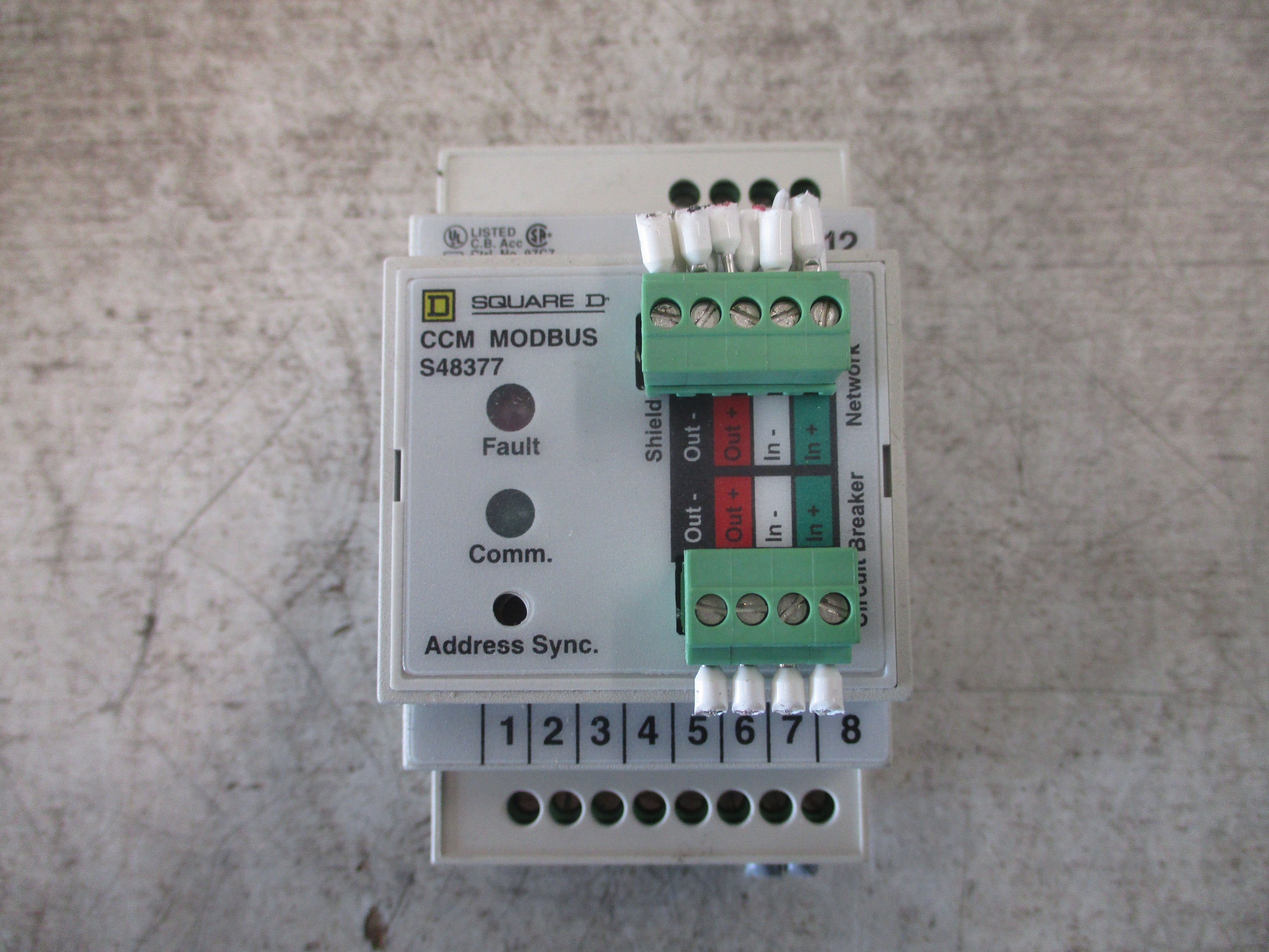 Square D CCM Modbus Module S48377 *(2) Broken Clips* Used