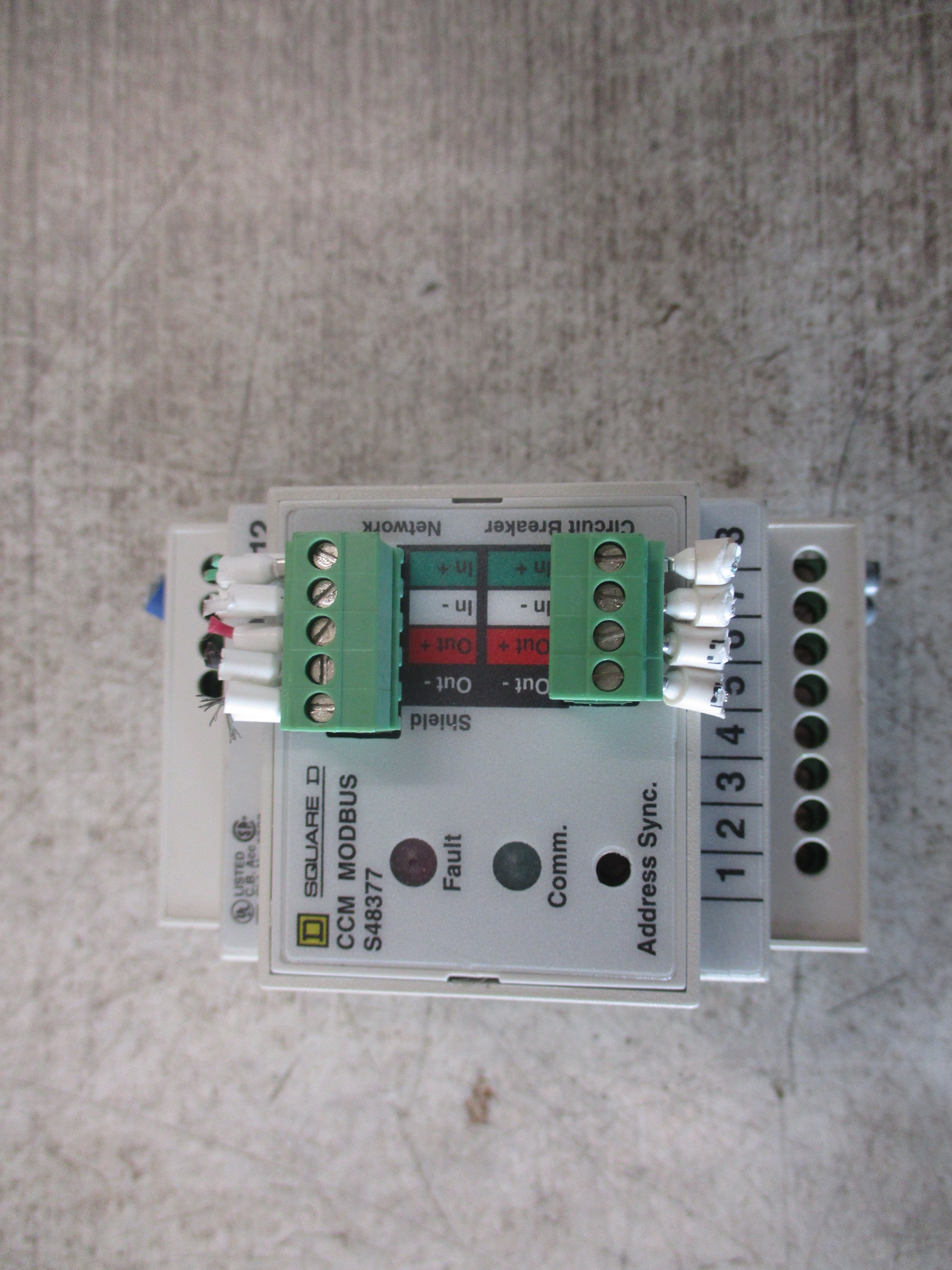 Square D CCM Modbus Module S48377 *(2) Broken Clip* *Missing Bottom* Used