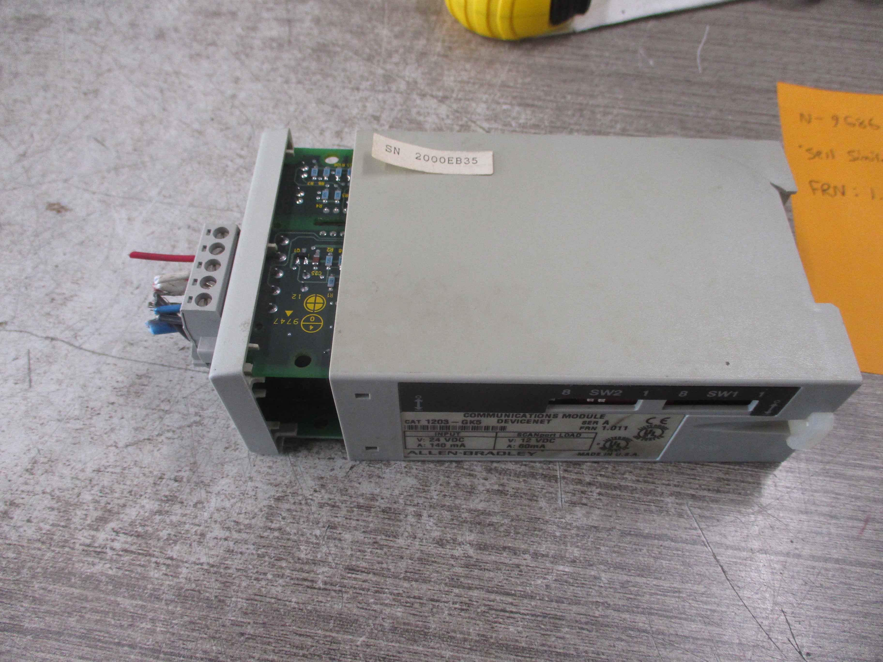 Allen-Bradley DeviceNet Comm. Module 1203-GK5 Ser. A FRN: 1.011 Input: 24VDC