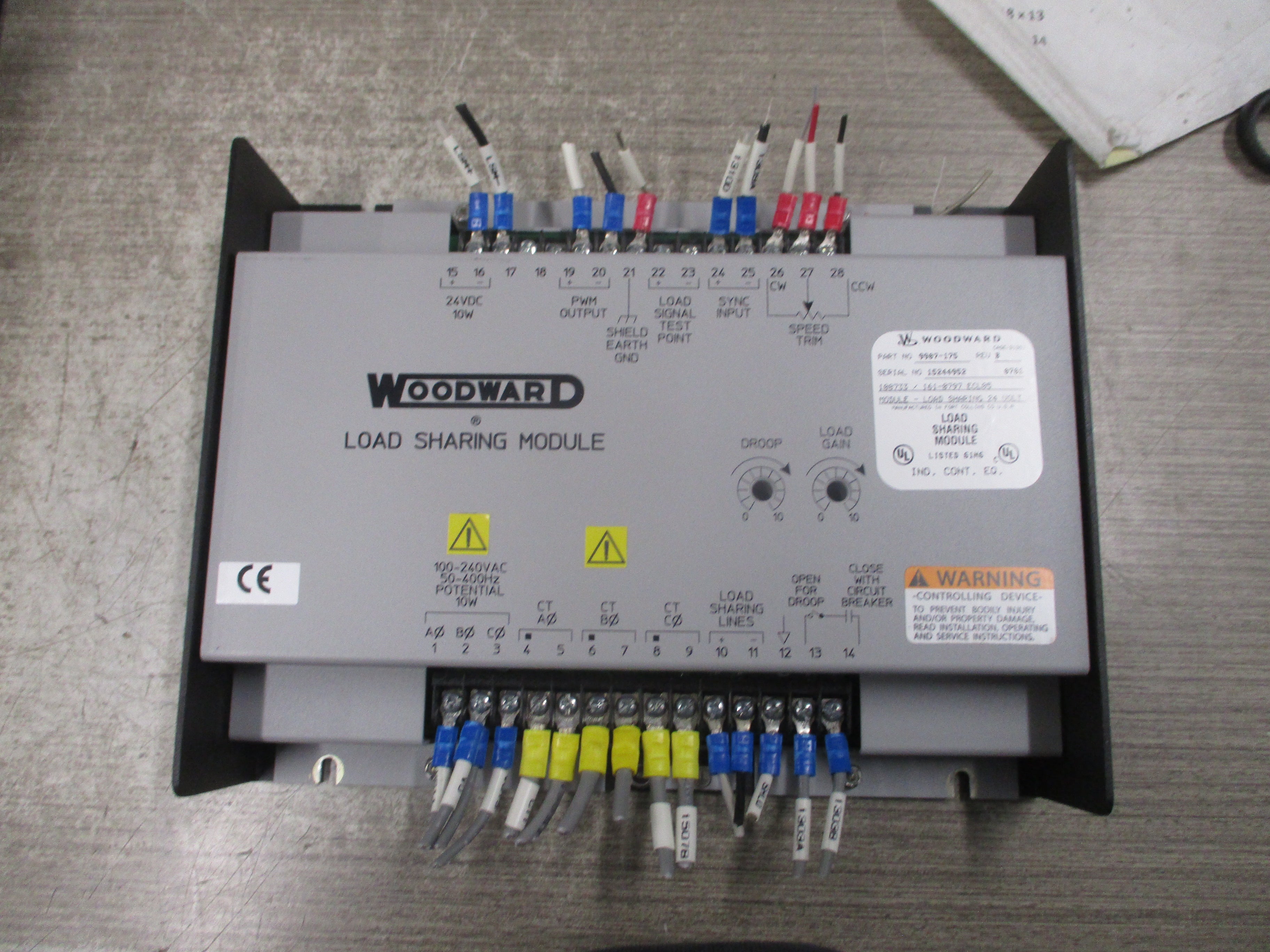 Woodward Load Sharing Module 9907-175 Rev. B Used