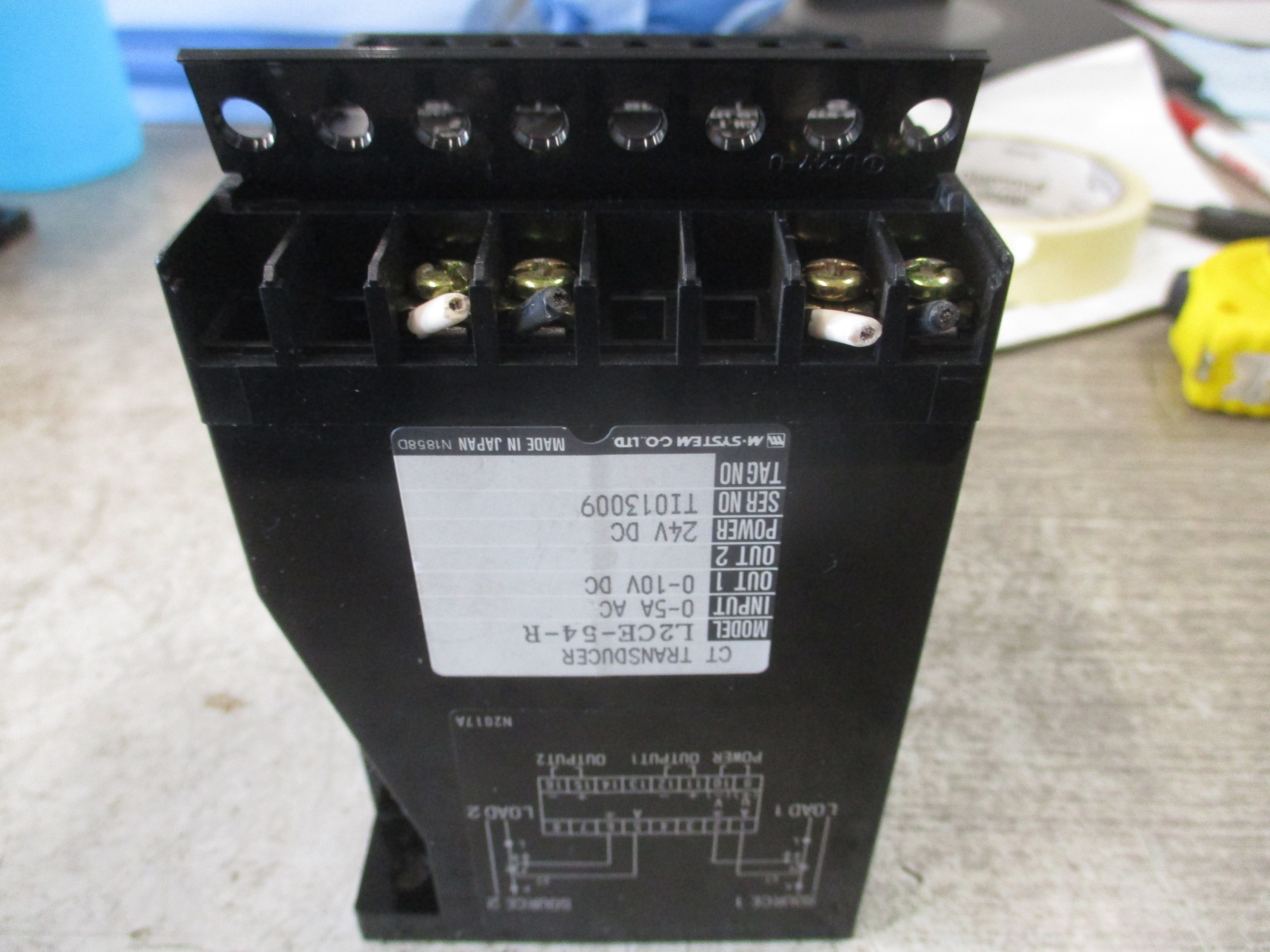 M-System Co. LTD L-Unit Transducer L2CE-54-R Input: 0-5A AC Output: 0-10VDC