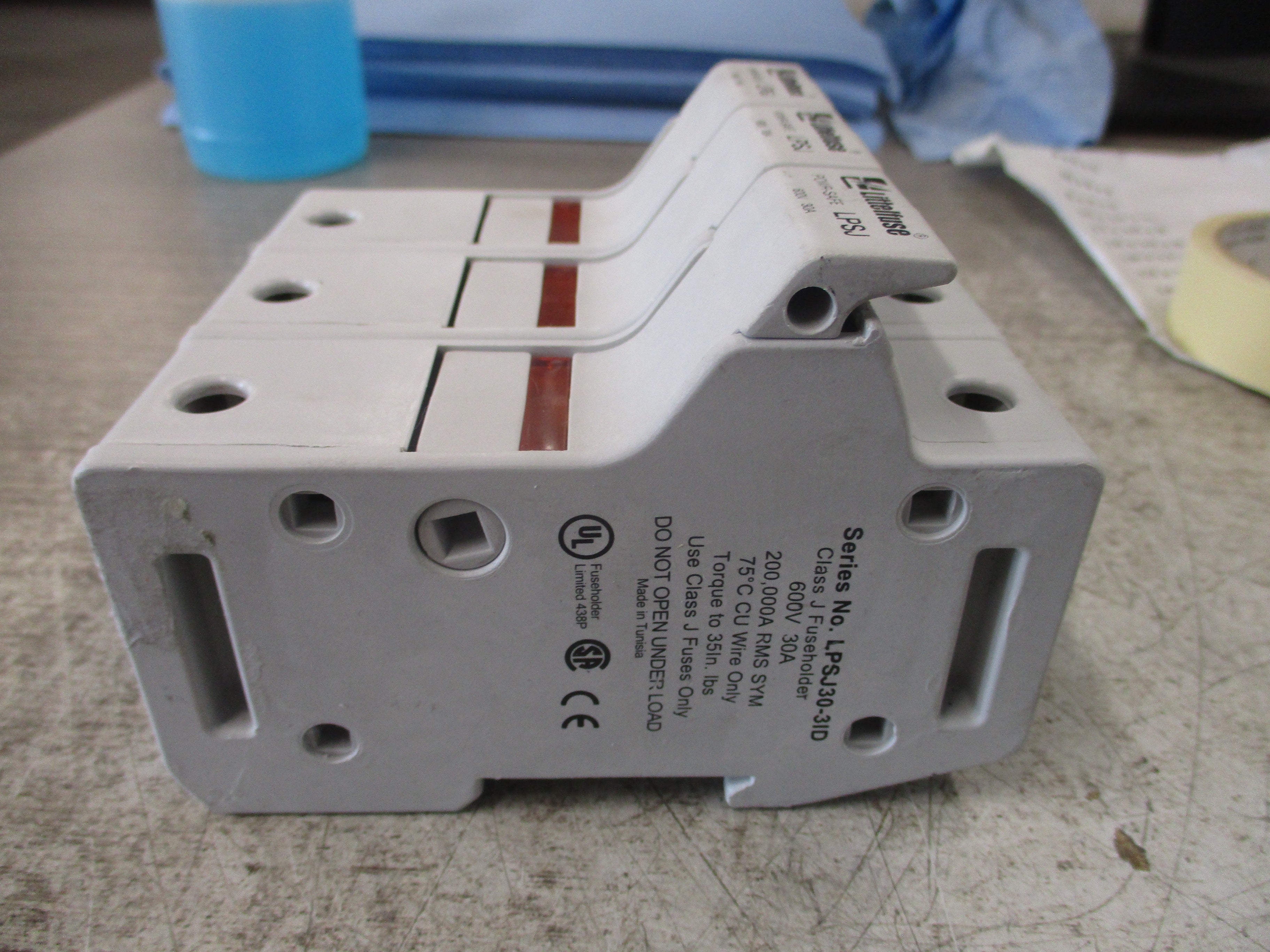 Littelfuse Powr-Safe Fuseholder LPSJ30-3ID 30A 600V 3P Used