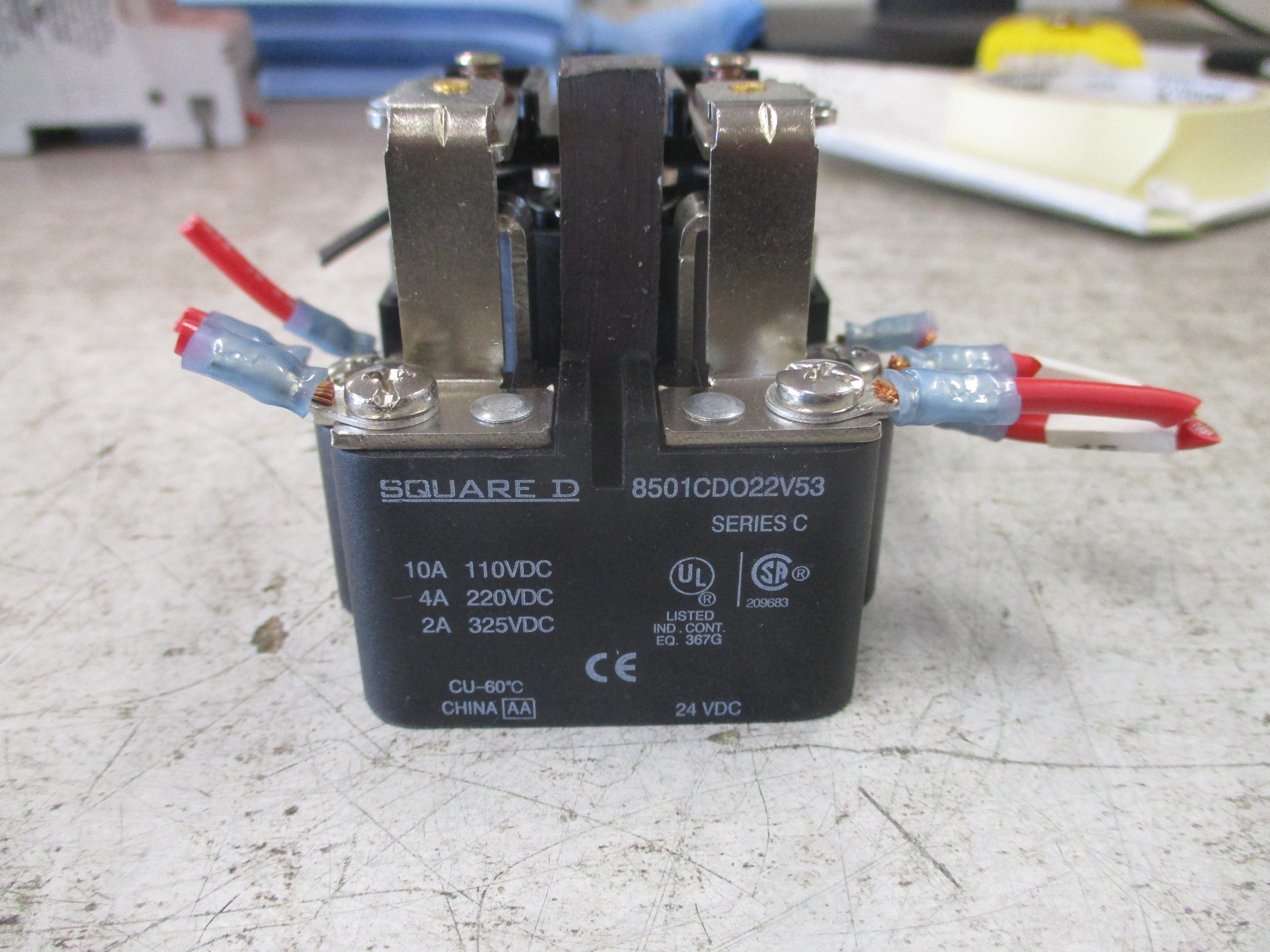 Square D Power Relay 8501CDO22V53 Ser. C 24VDC Coil Used