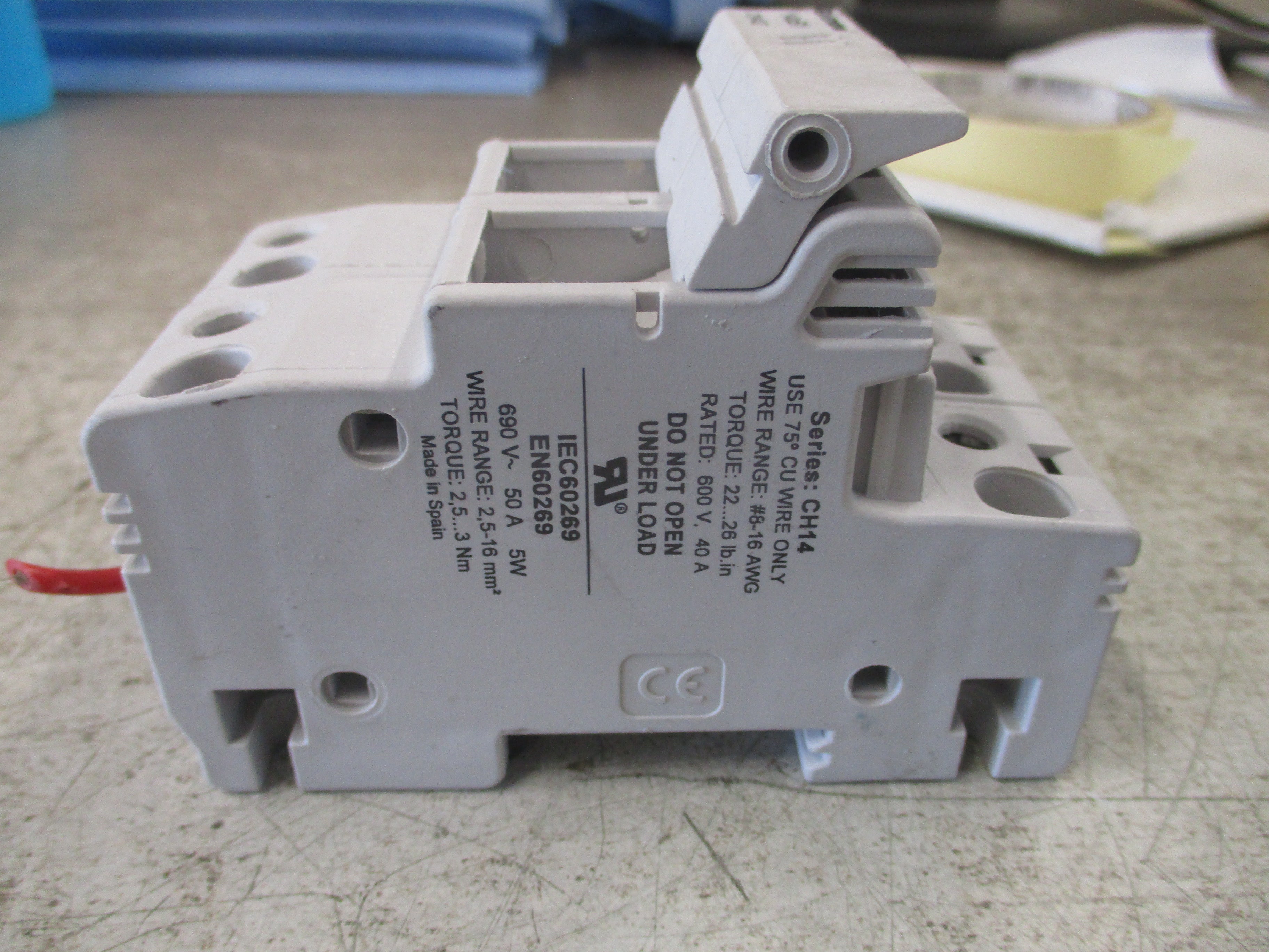 Bussmann Fuse Holder CH142D 40A 600V 2P Used