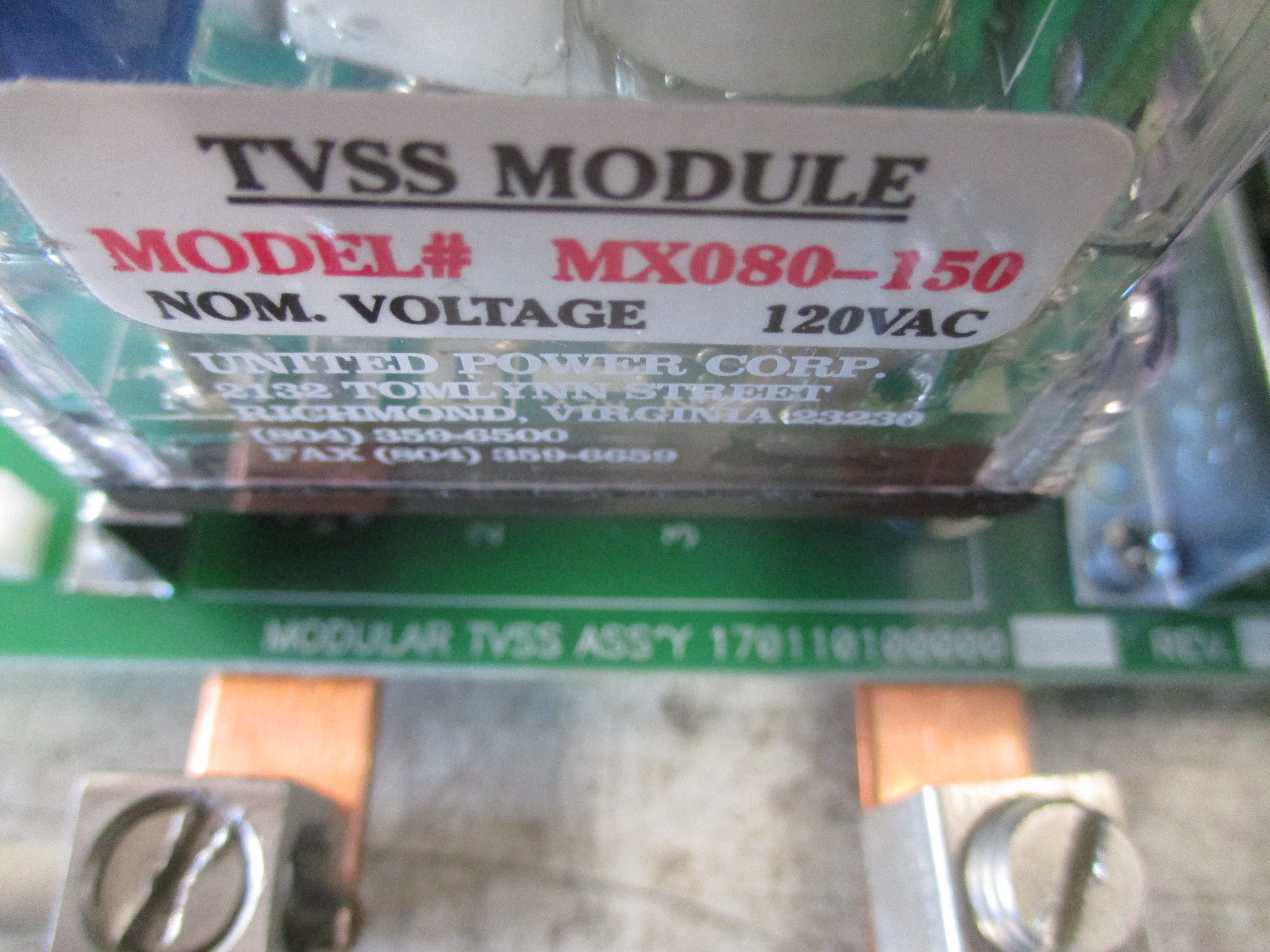 United Power Modular TVSS Assembly 170110100000 Used