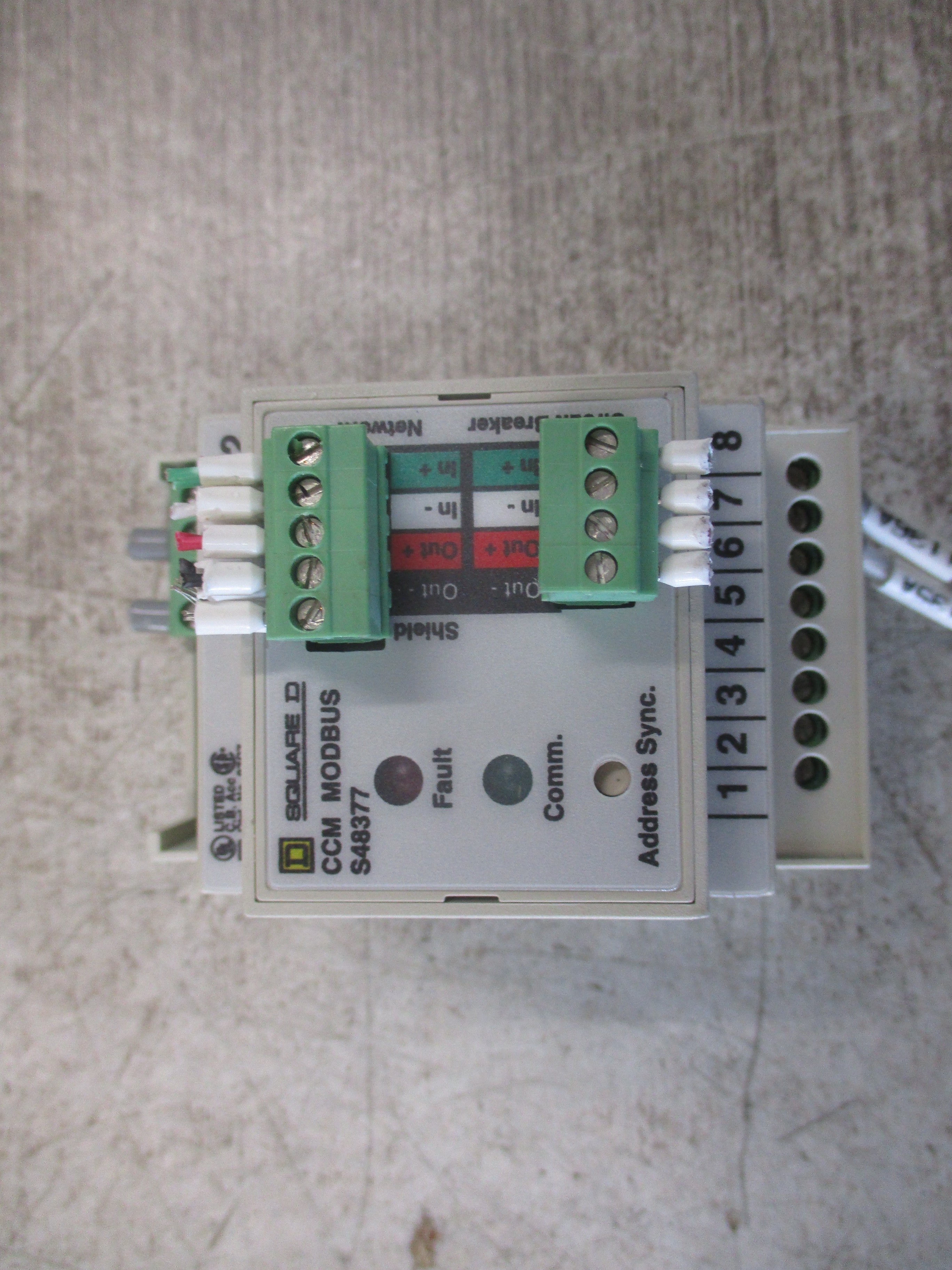 Square D CCM Modbus Module S48377 *Missing (1) Terminal Cover* Used