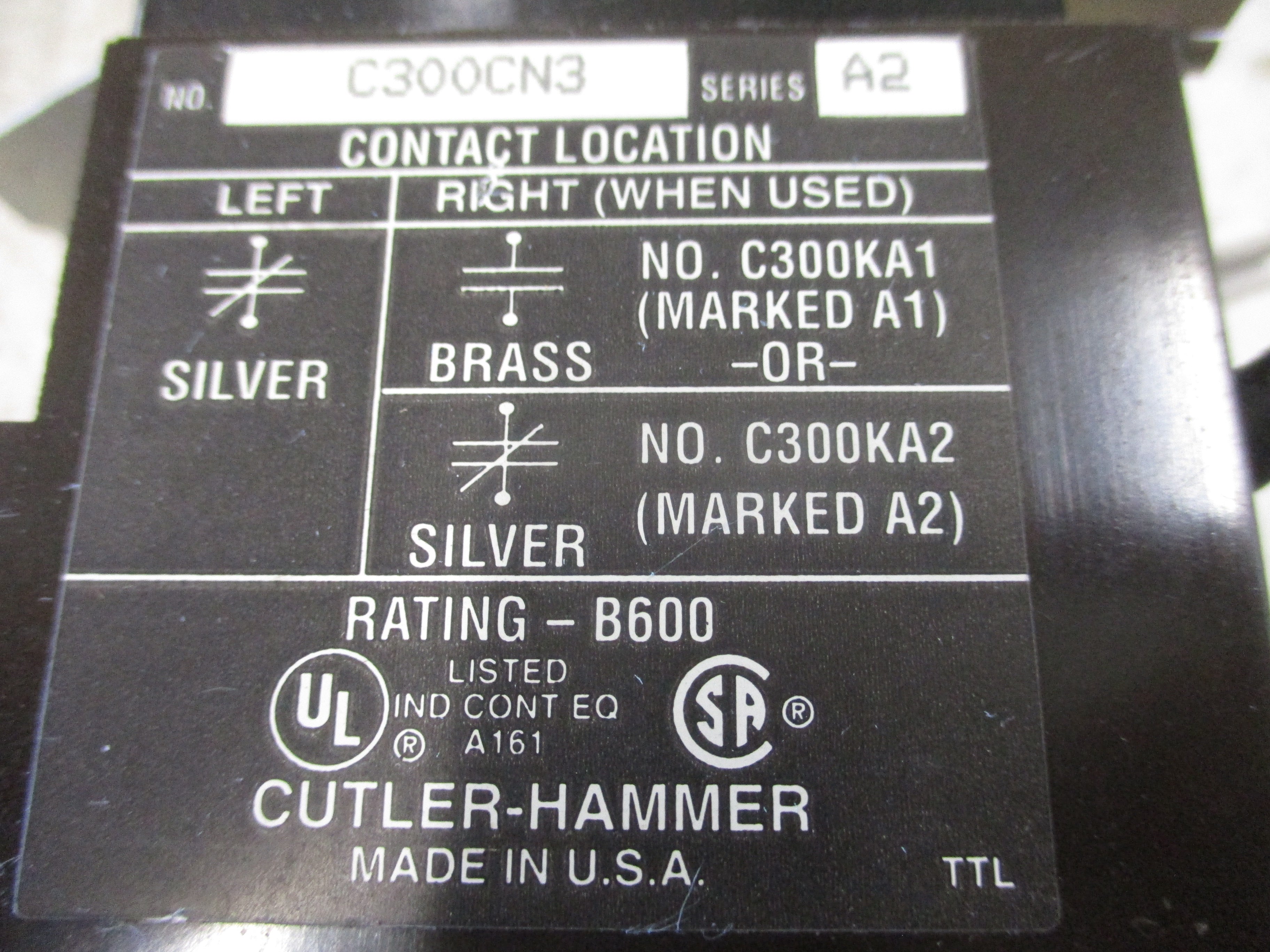 Cutler-Hammer Overload Relay C300CN3 Ser. A2 Used