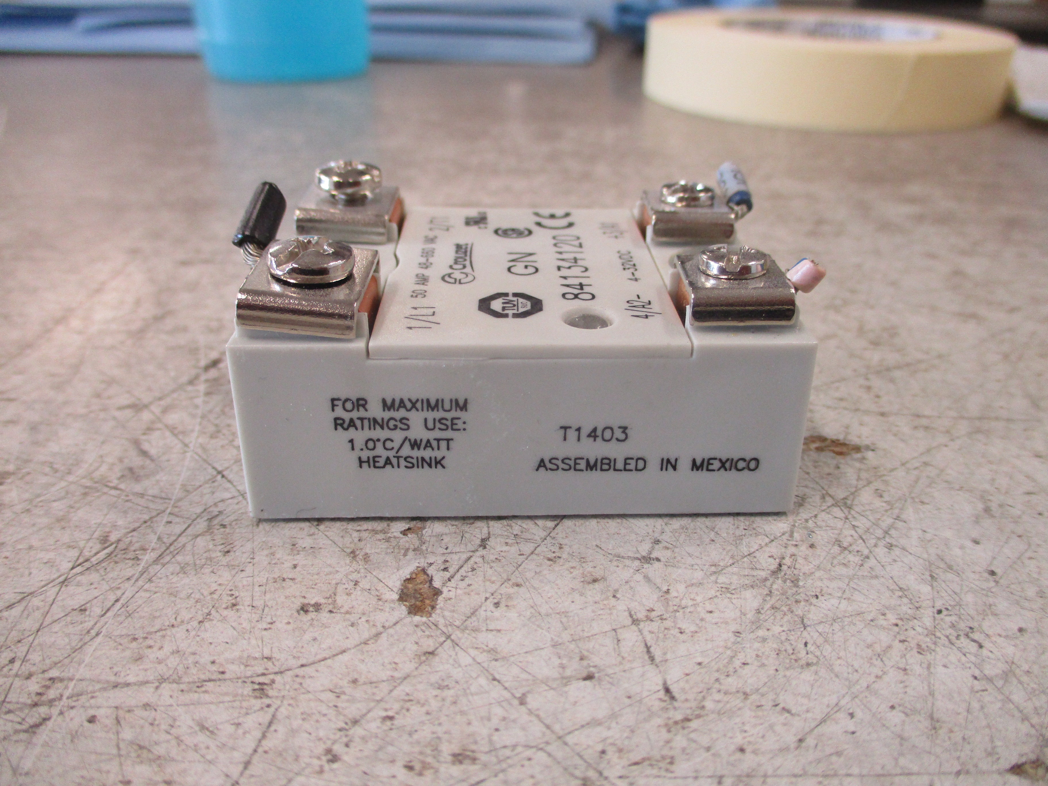 Crouzet Solid State Relay GN 84134120 50A 48-660VAC 4-32VDC Used