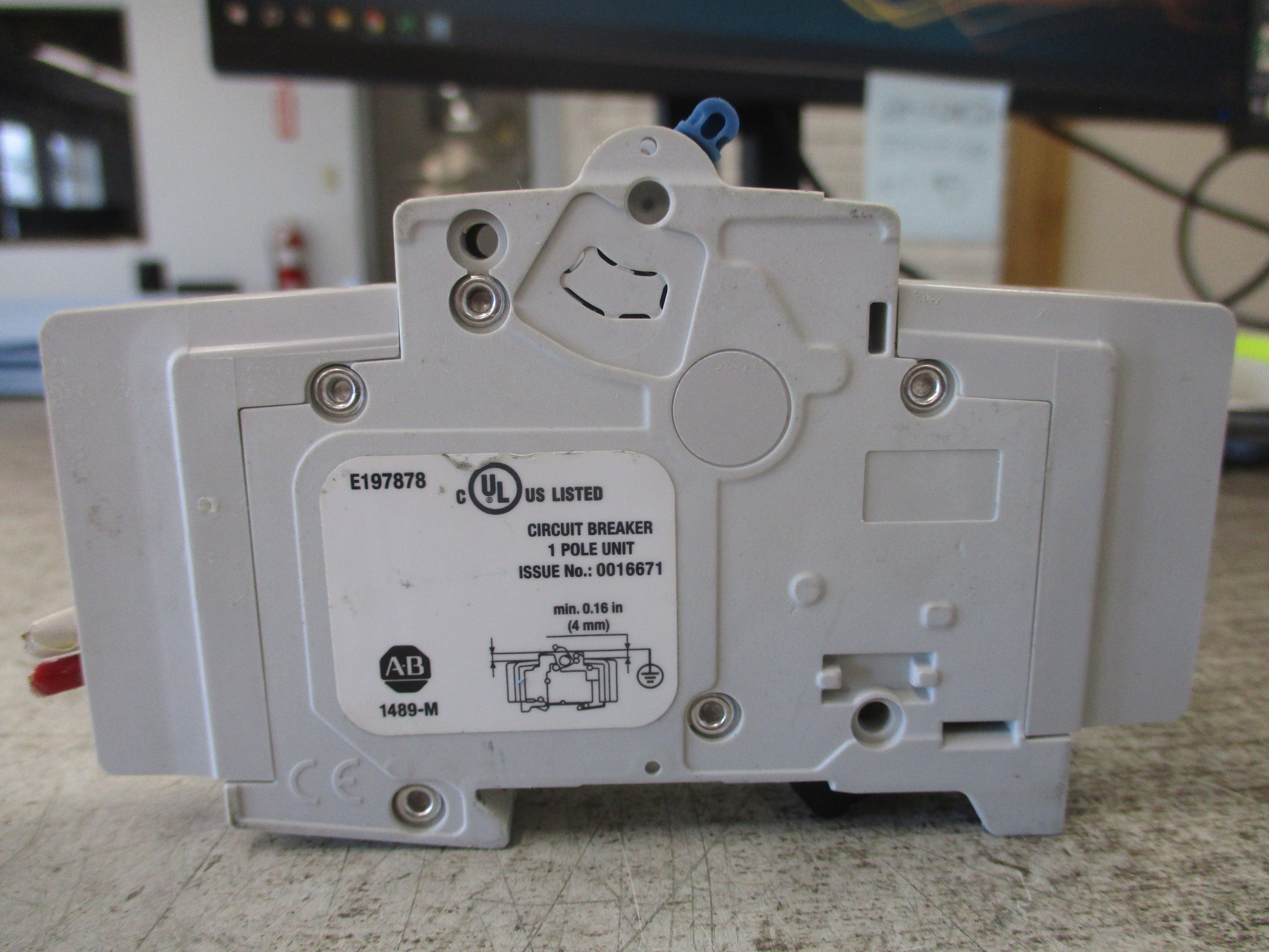 Allen-Bradley Circuit Breaker 1489-M1C100 Ser. D 10A 277V 1P Used