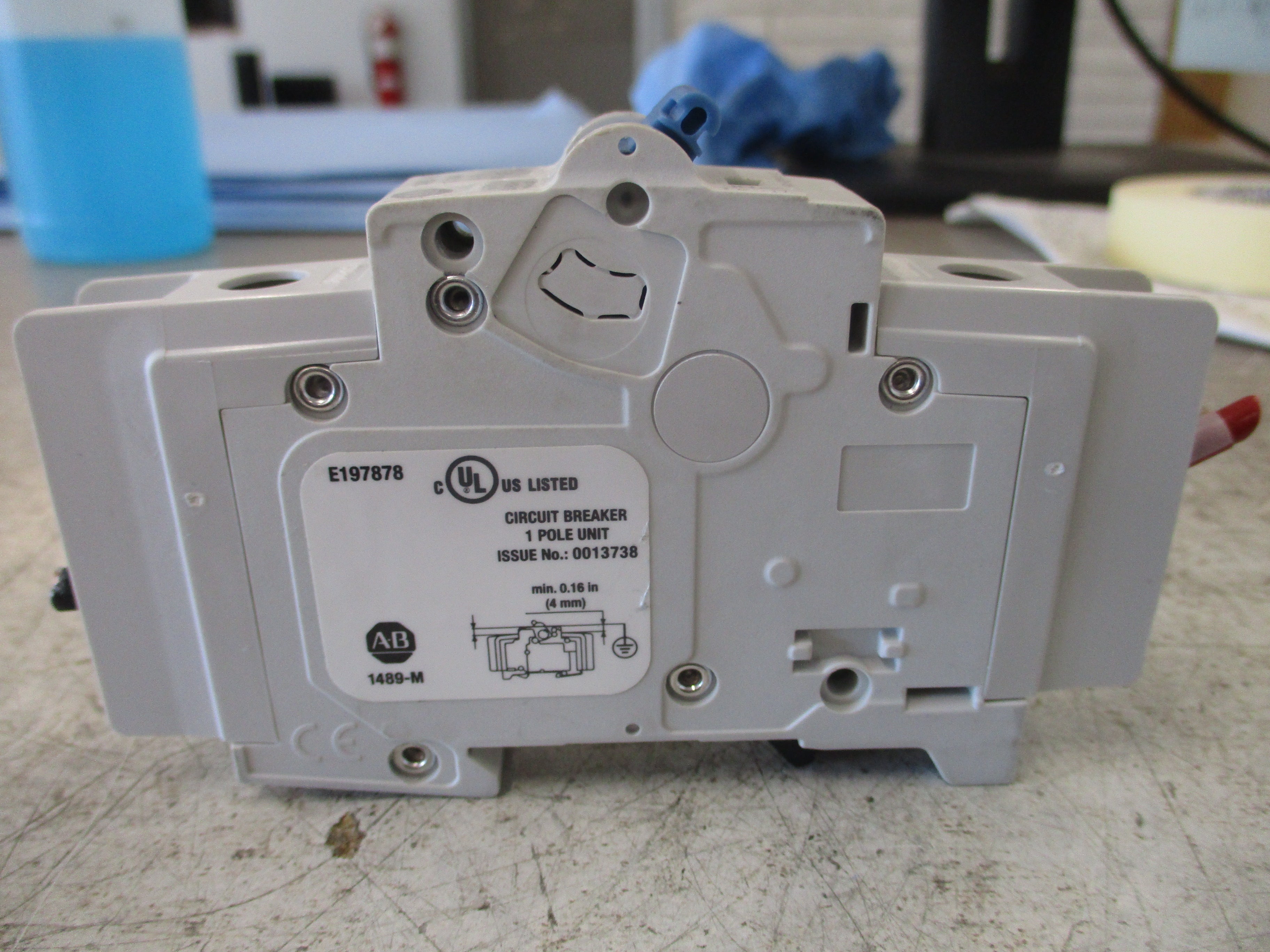 Allen-Bradley Circuit Breaker 1489-M1C200 Ser. D 20A 277V 1P Used