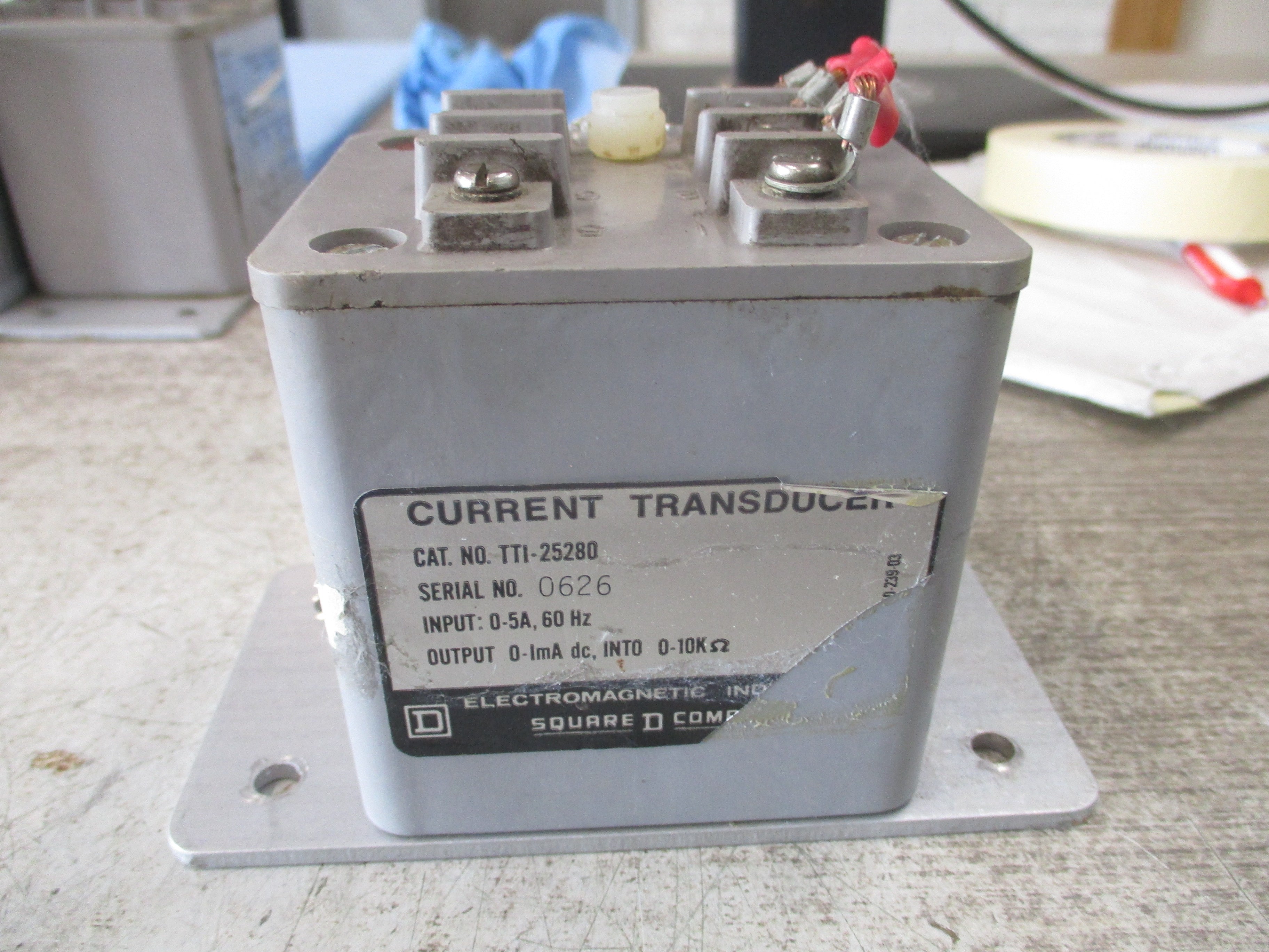 Square D Current Transducer TTI-25280 Input: 0-5A , 60Hz