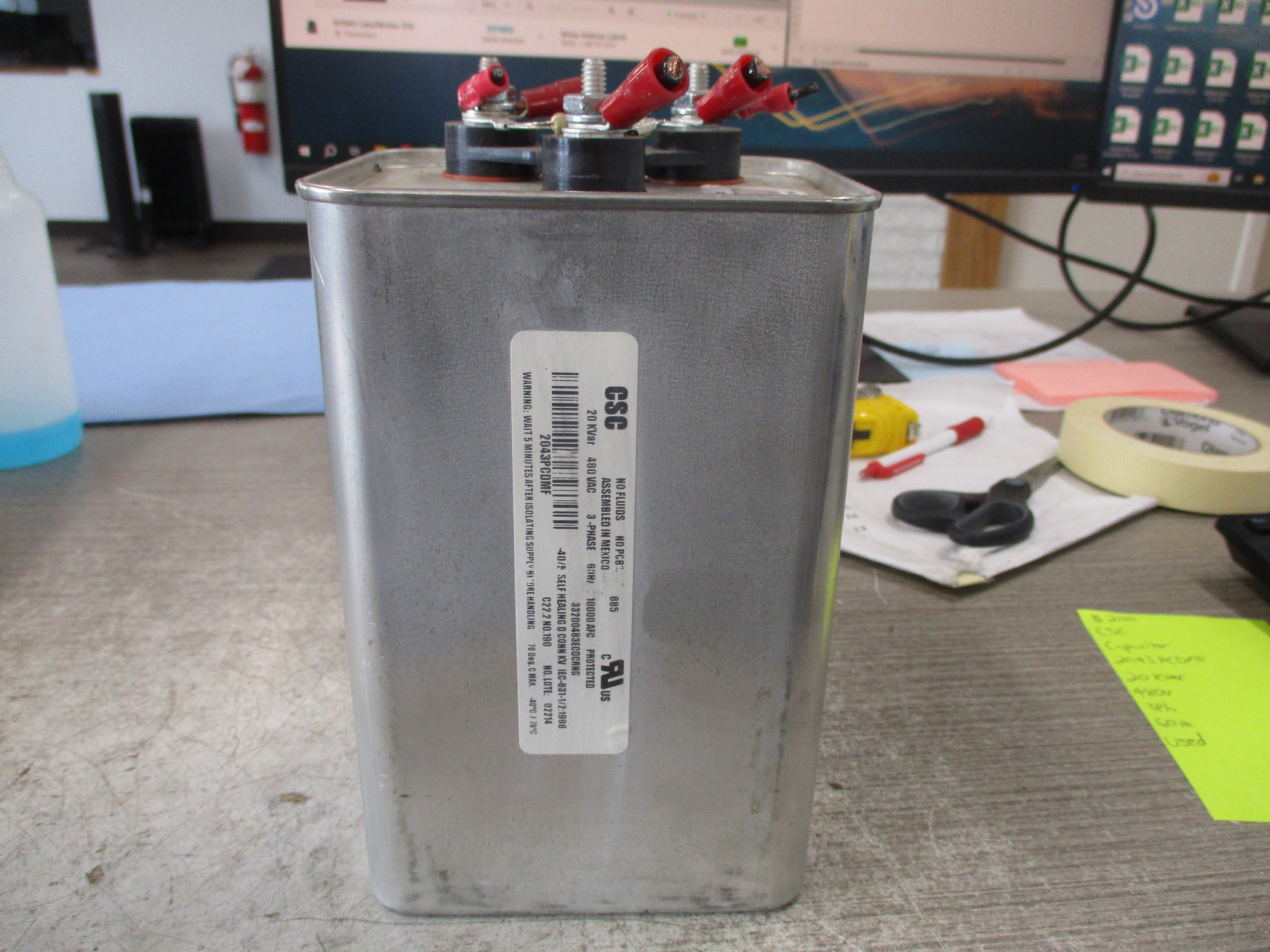 CSC Capacitor 2043PCDMF 20 KVar 480V 3Ph 60Hz Used