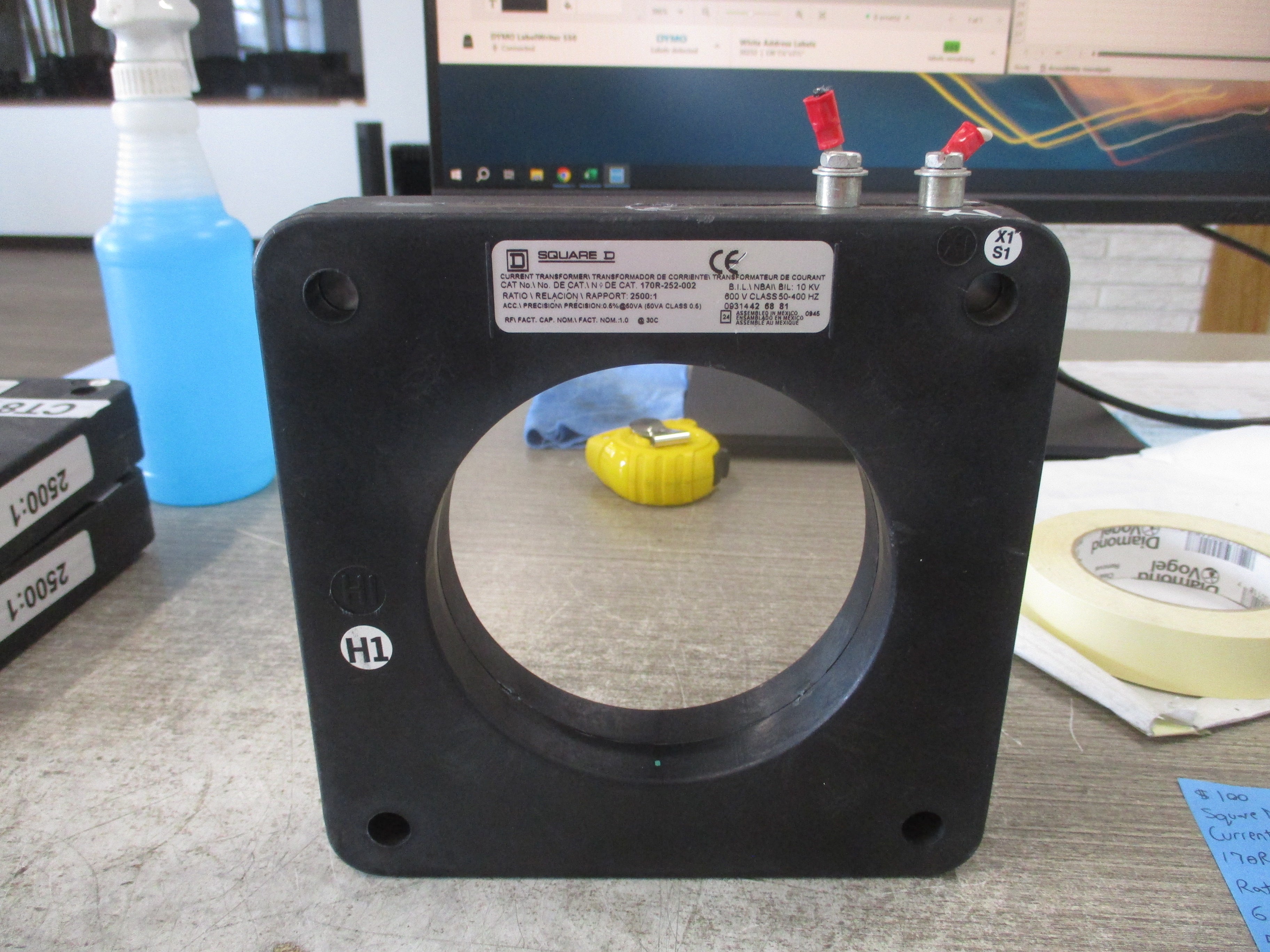 Square D Current Transformer 170R-252-002 Ratio 2500:1A 600V 50-400Hz 10KV BIL