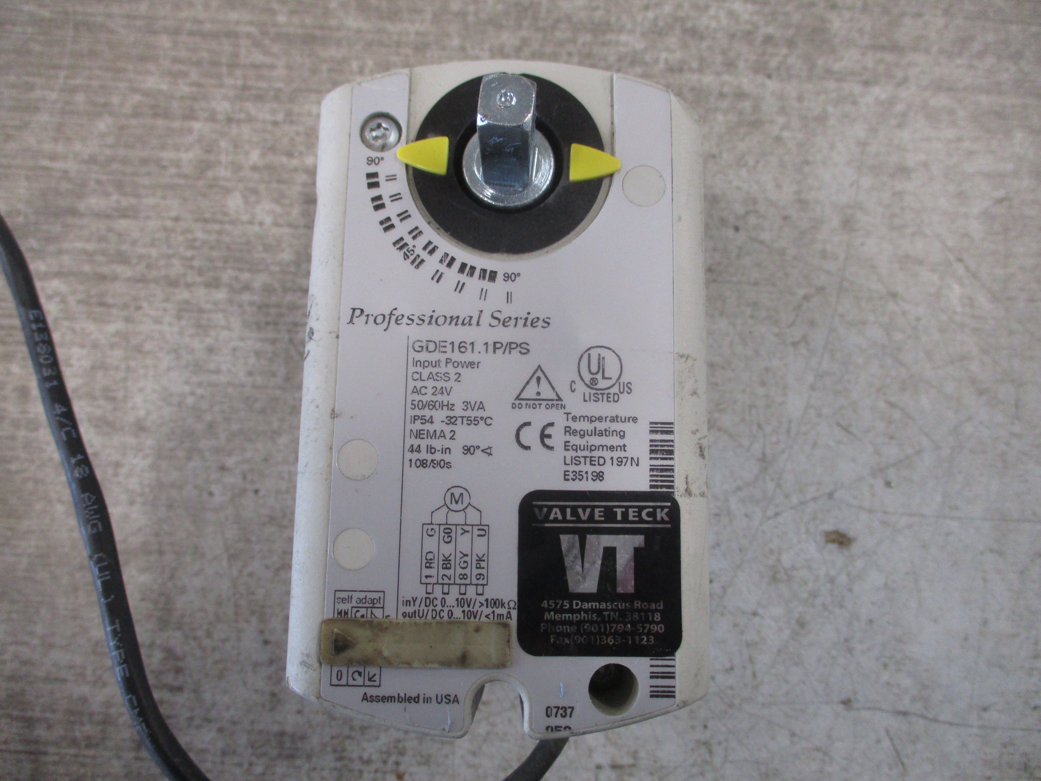 Valve Teck Professional Series Electric Damper Electric  Part #: GDE161.1P/PS