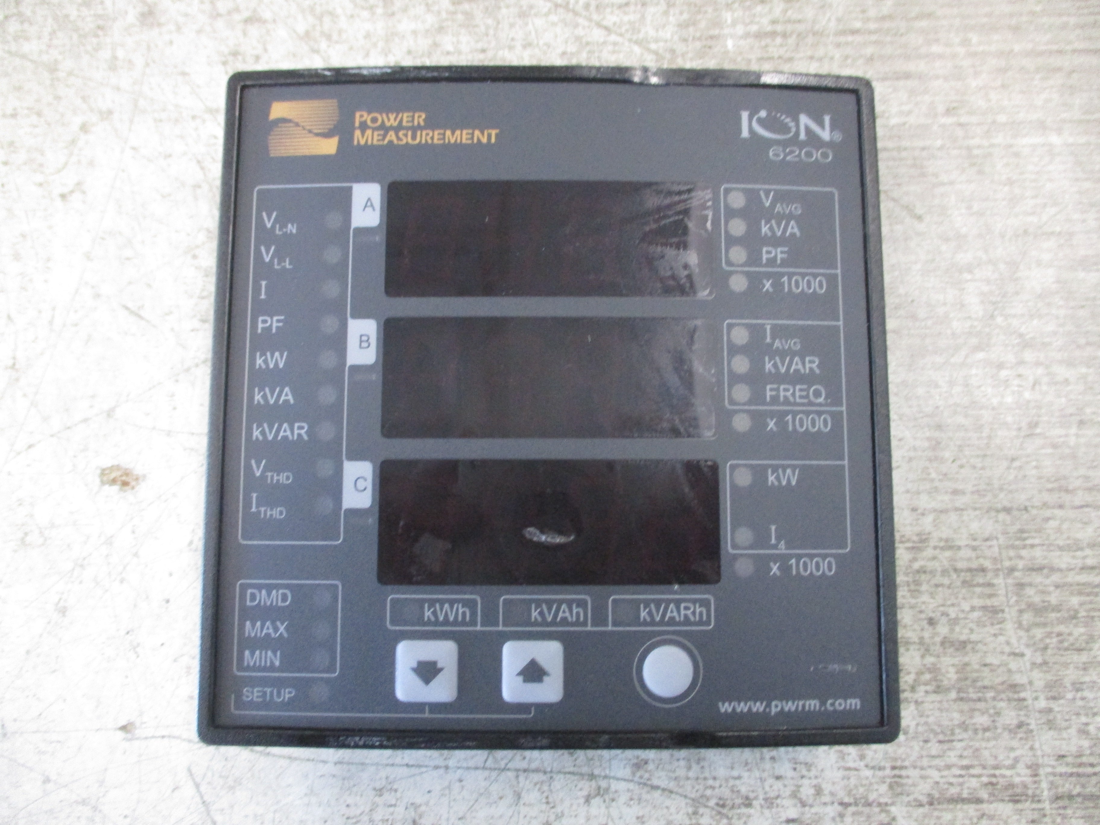 Power Measurement ION 6200 Display P620DB *Cracked Screen* Used