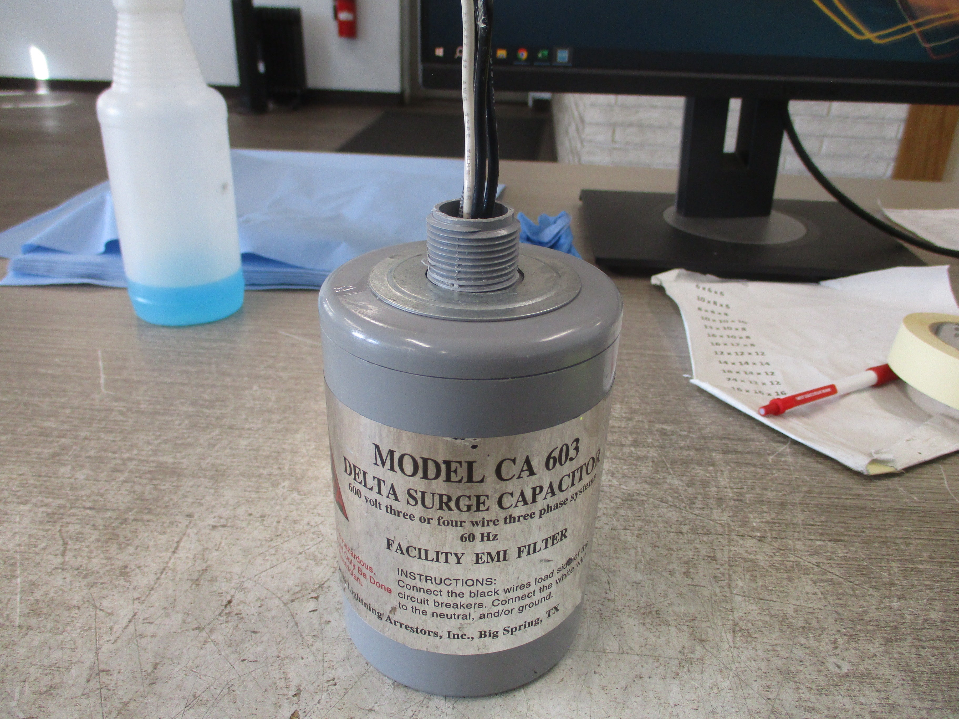 Delta Surge Capacitor/EMI Filler CA 603 600V 3 or 4 Wire 60Hz Used