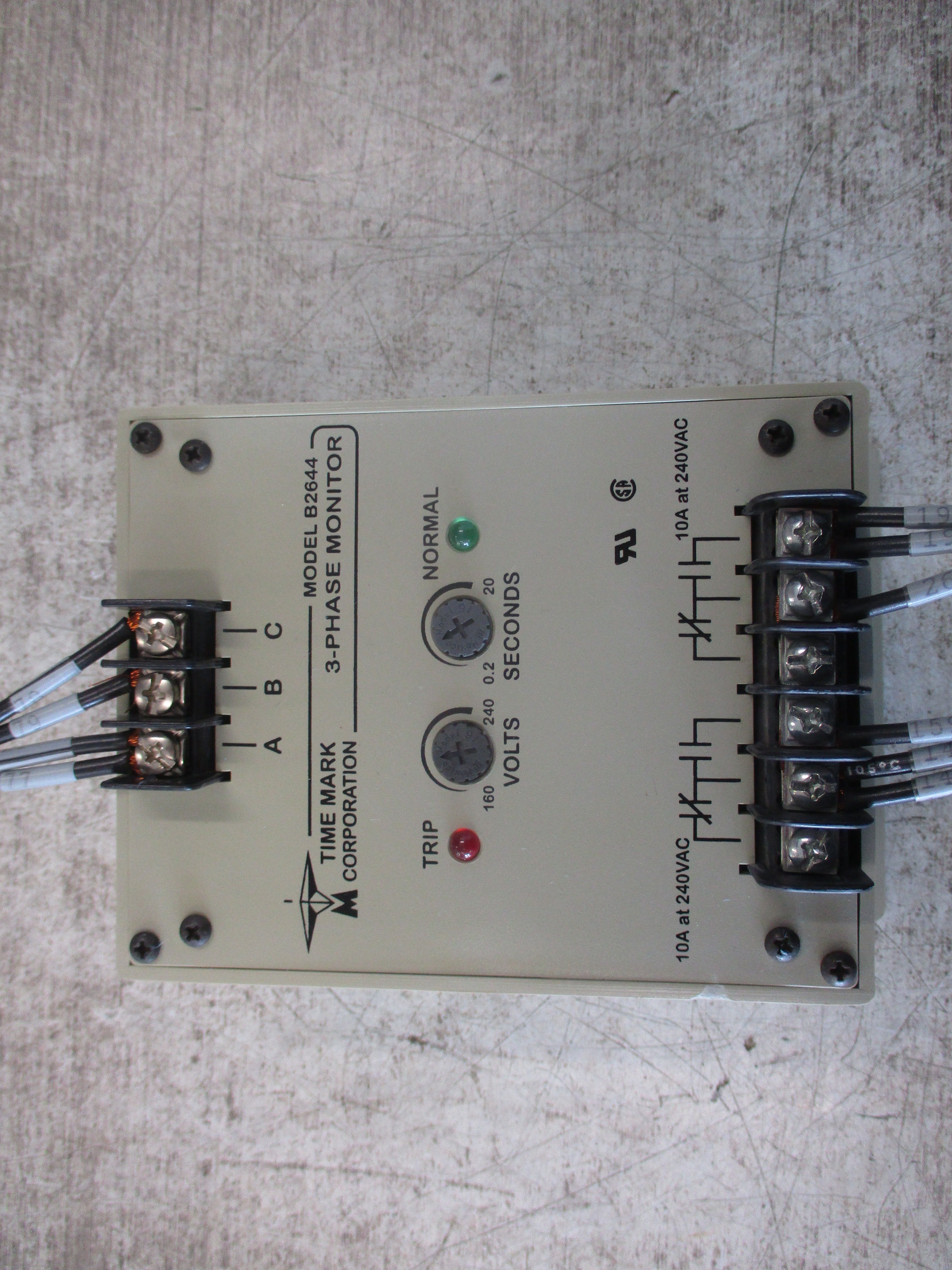 Time Mark 3Ph Monitor B2644 160-240V 0.2-20 sec Used