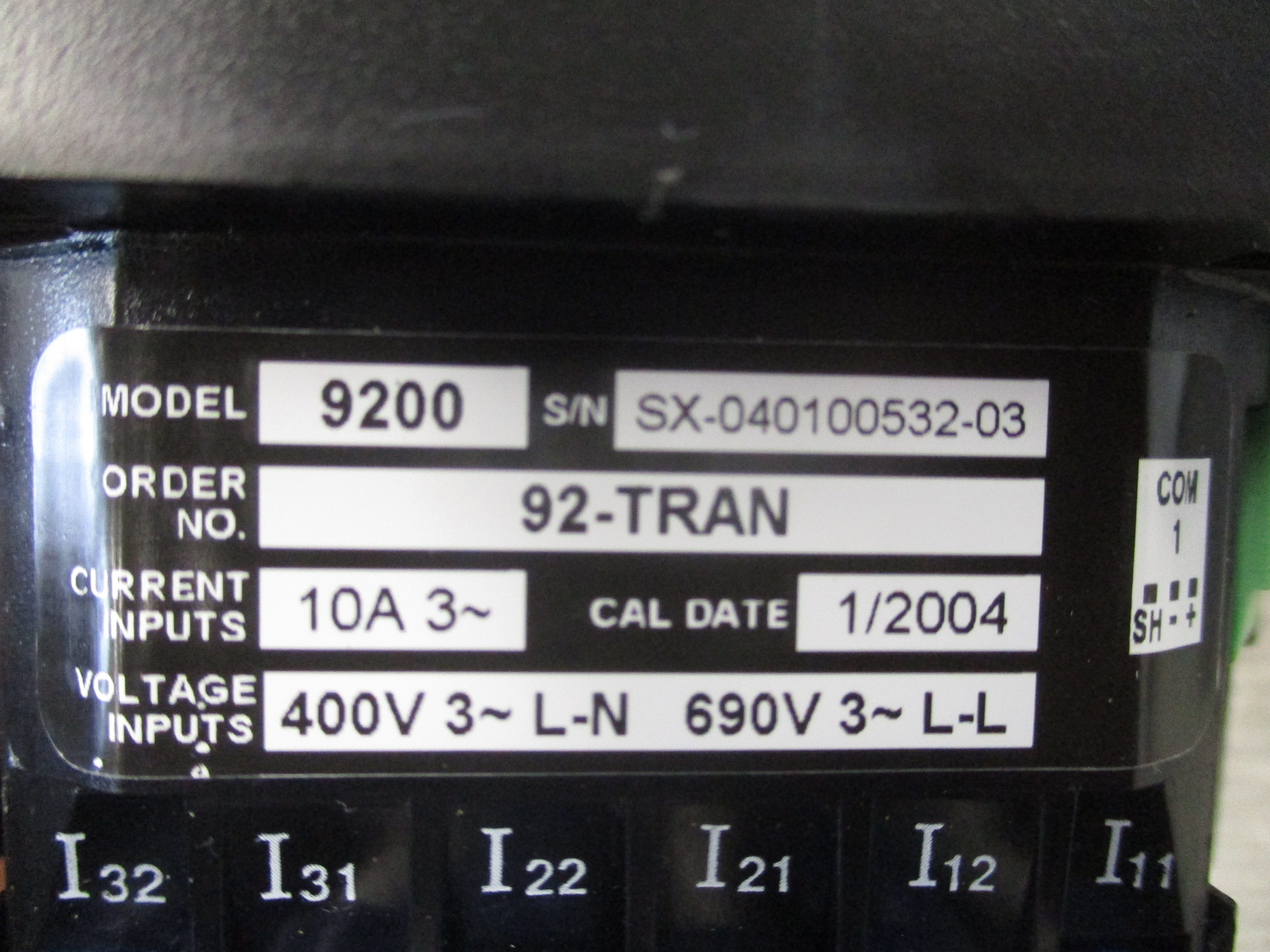 Siemens Ion Power Meter 9200 92-TRAN 3Ph 400V L-L 690V L-L