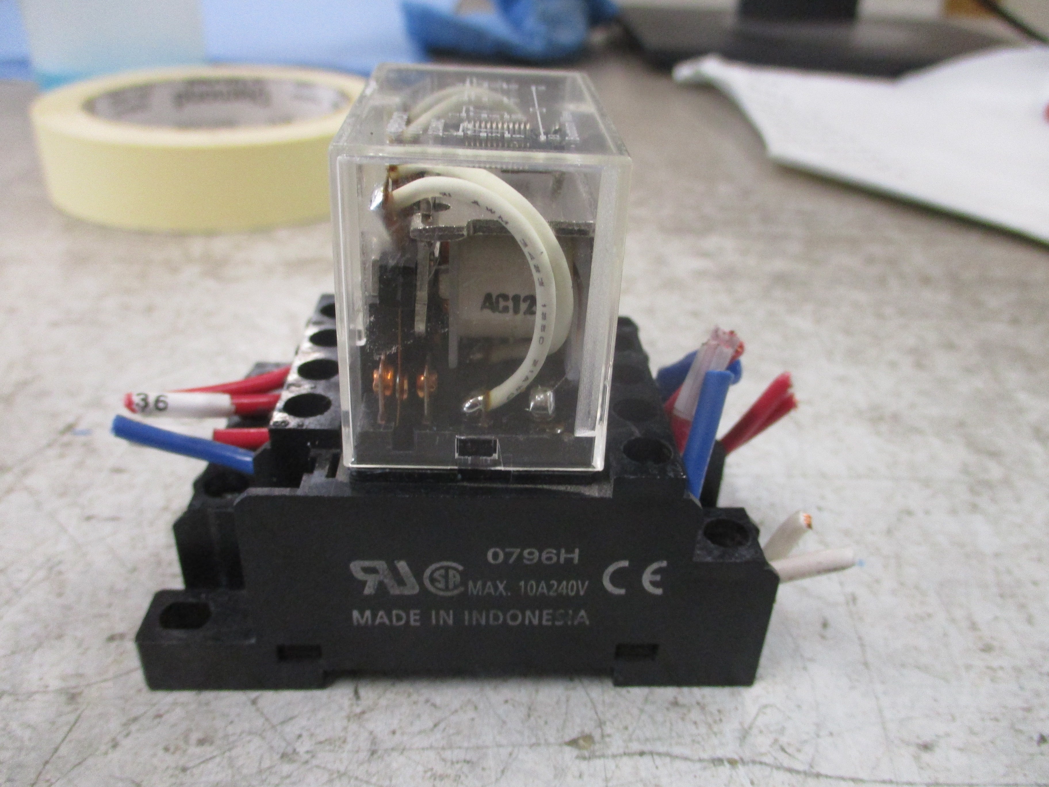 Omron Relay LY4 120V Coil w/ Base Used