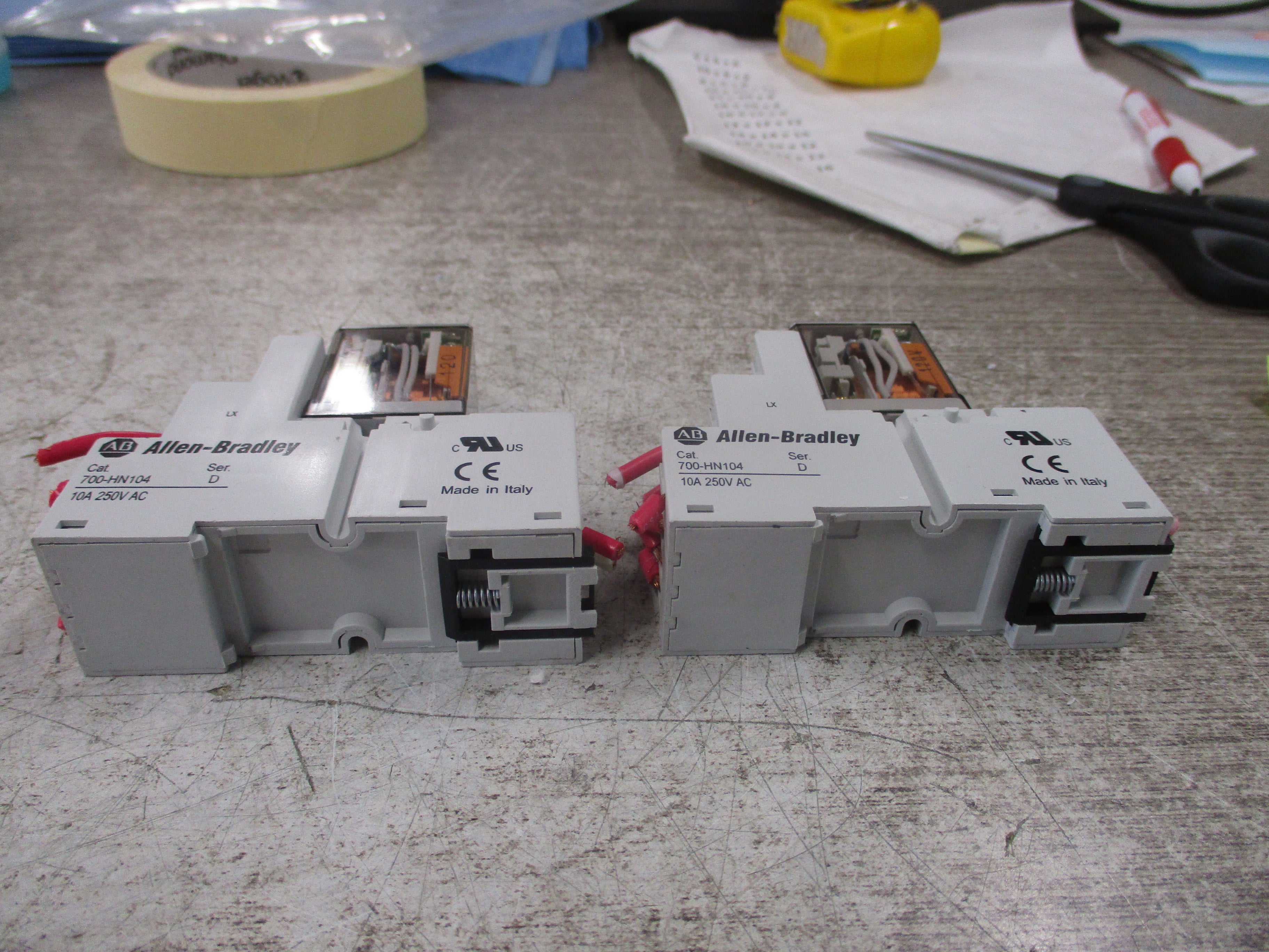 Allen-Bradley Relay 700-HC14A1-4 Ser. D 120V Coil W/Base *Lot of 2* Used