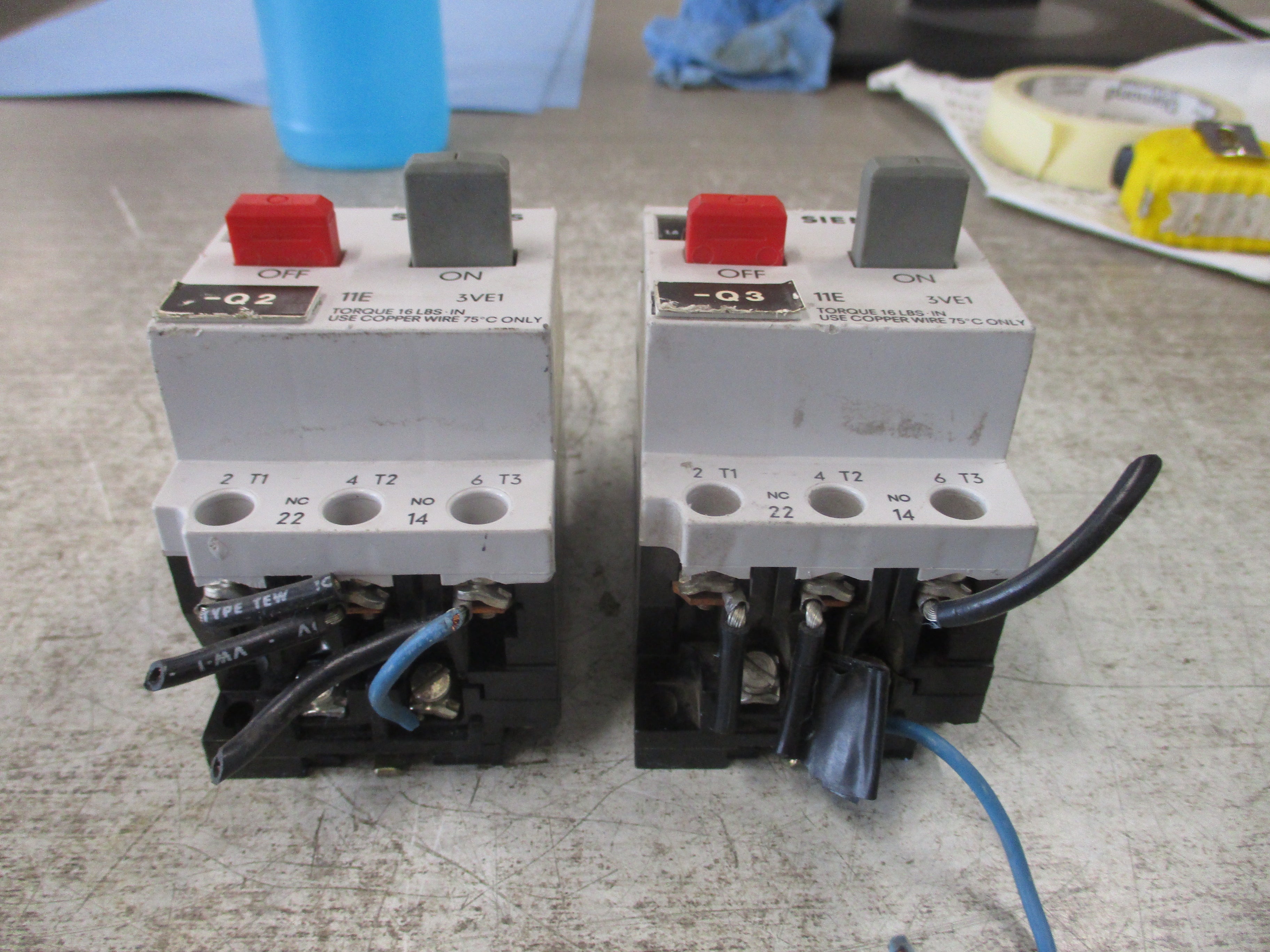 Siemens Manual Starter 3VE1010-2G Trip: 1-1.6A *Lot of 2* Used