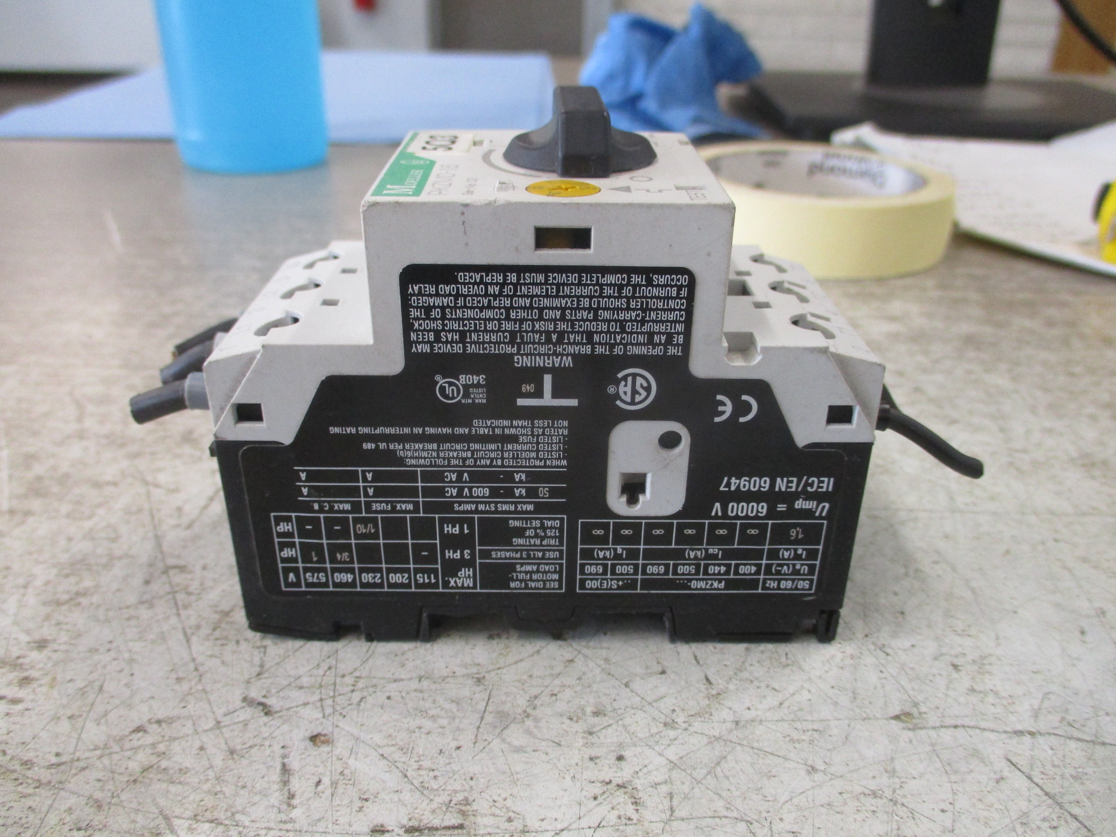 Moeller Manual Motor Protector PKZM0-1.6 Ser. 02 Trip: 1.0-1.6A Used