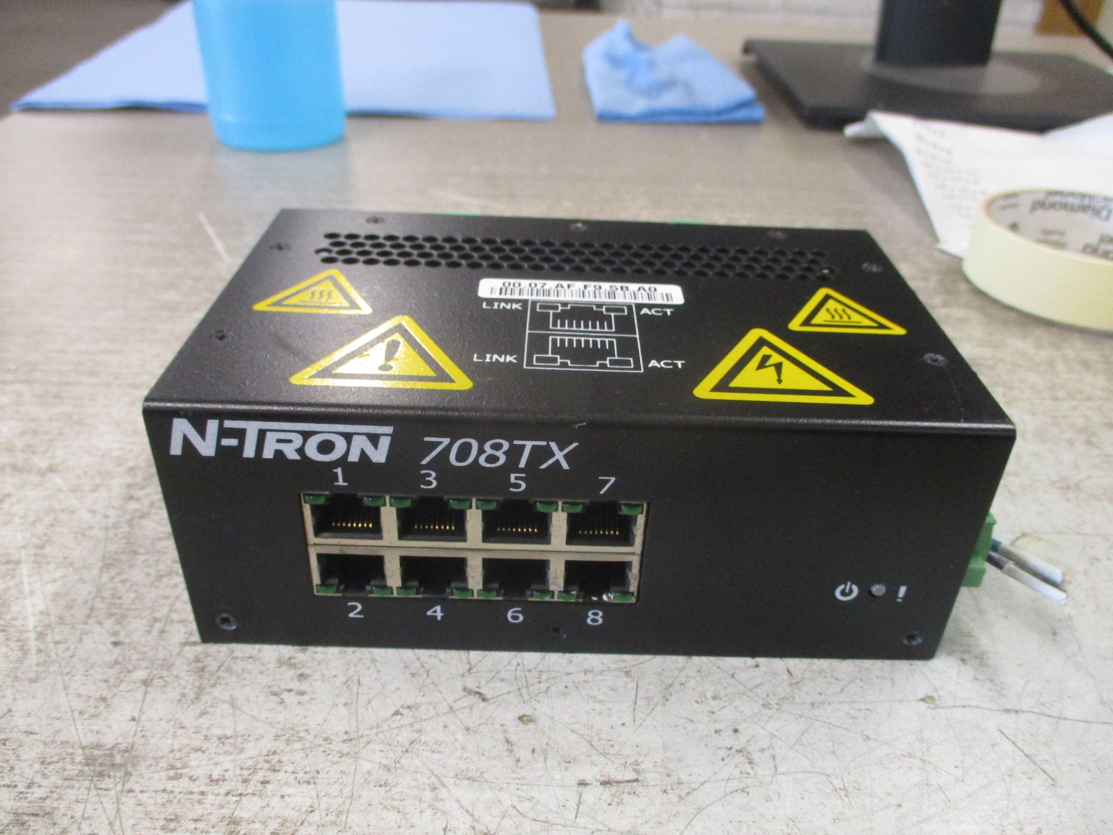 N-Tron Industrial Ethernet Switch 708TX 8-Port 10-30V 0.25A Used