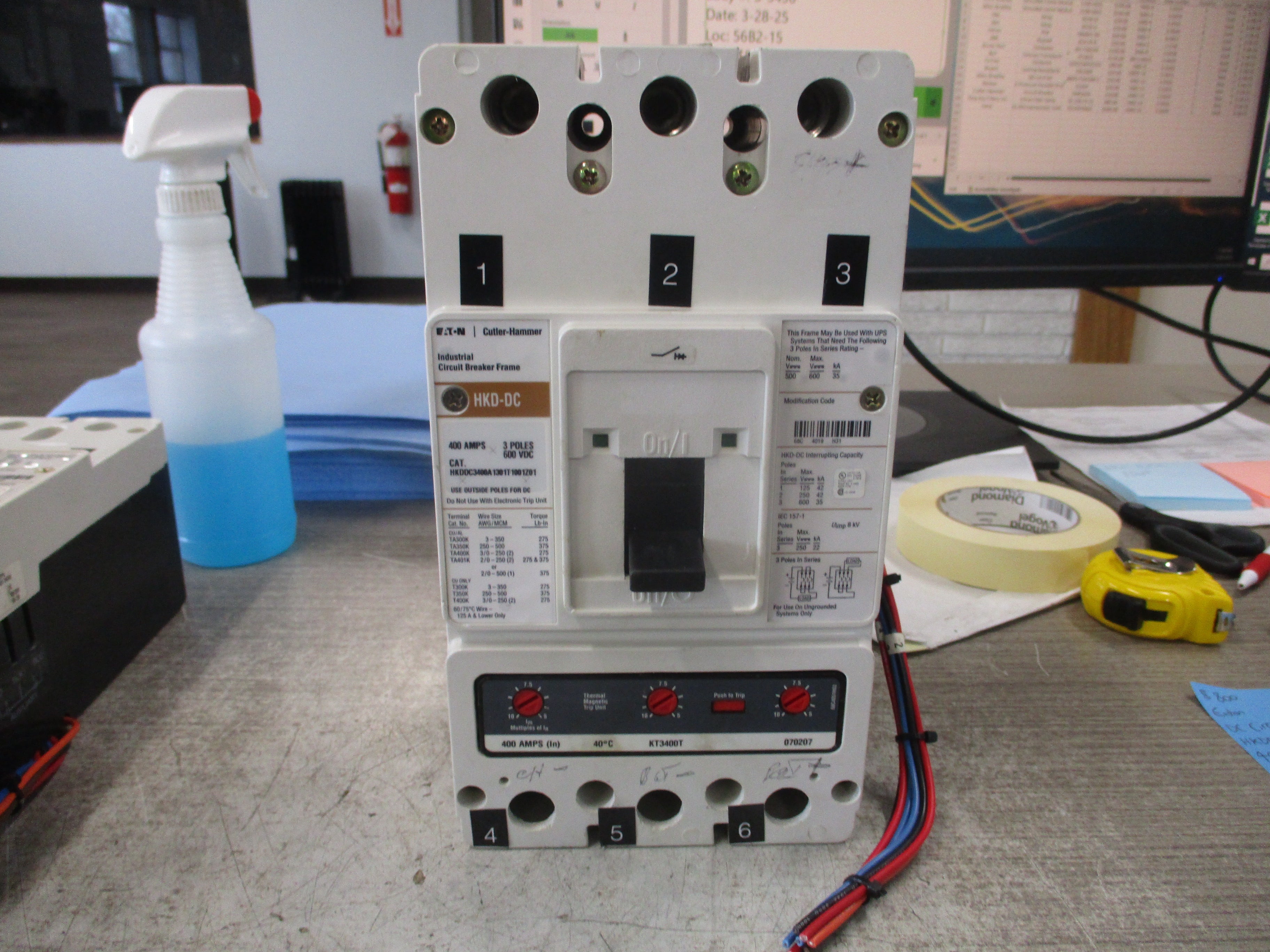 Eaton DC Circuit Breaker HKDDC3400A1301T1001Z01 400A 600V 3P Used