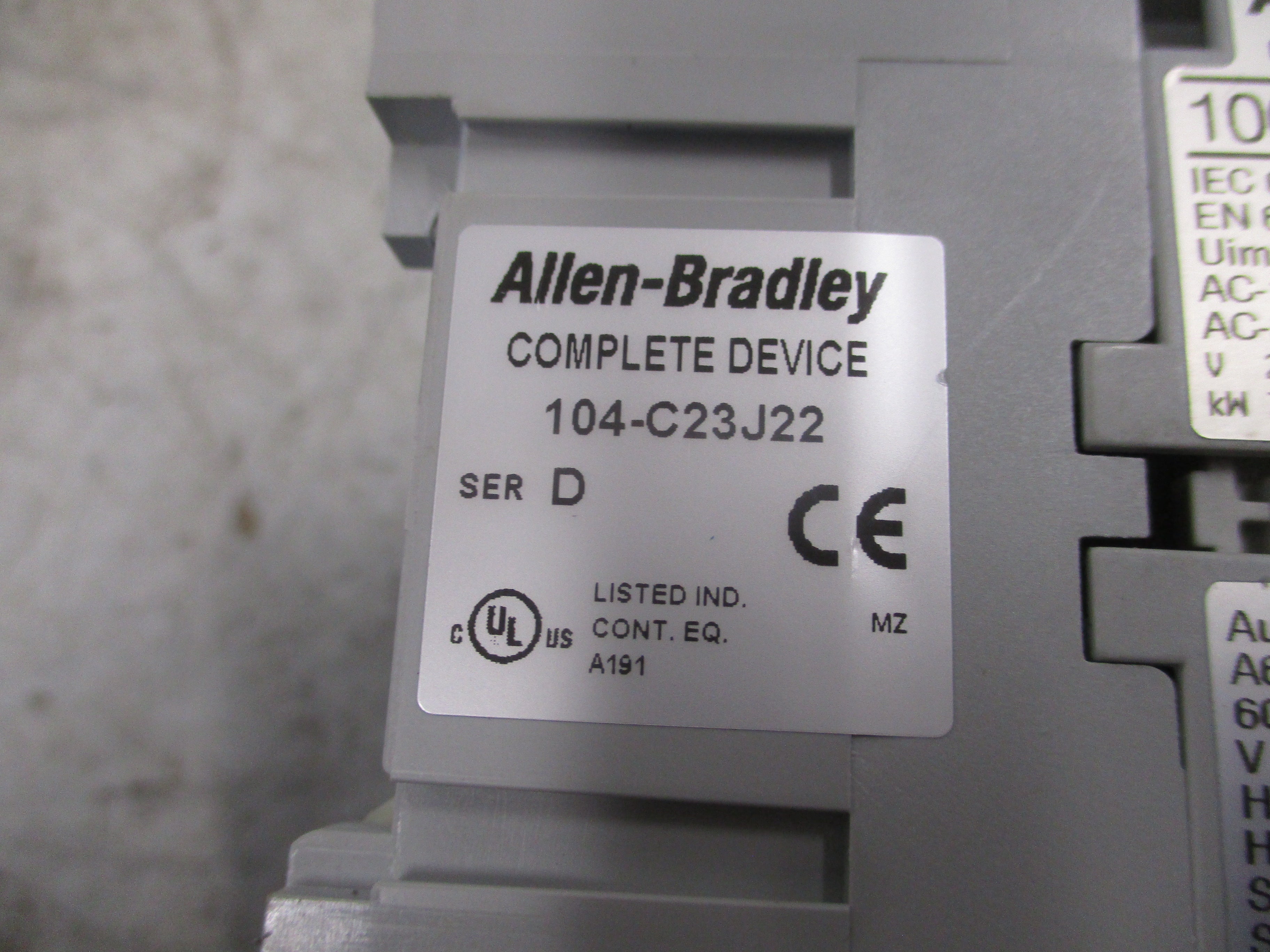 Allen-Bradley Reversing Contactor 104-C23J22 Ser. D 24V Coil 30A 600V Used