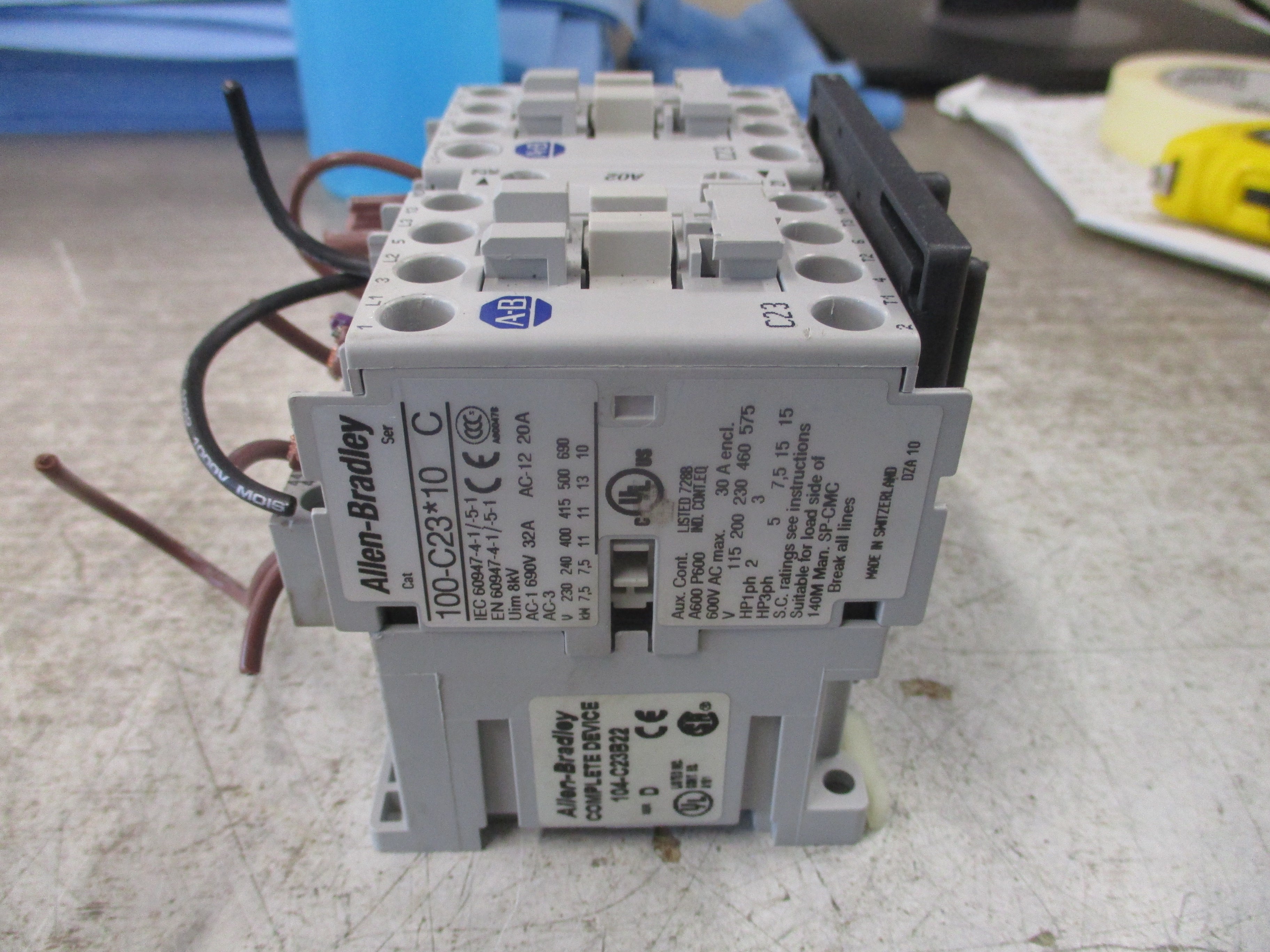 Allen-Bradley Reversing Contactor 104-C23B22 Ser. D 480V Coil 30A 600V Used
