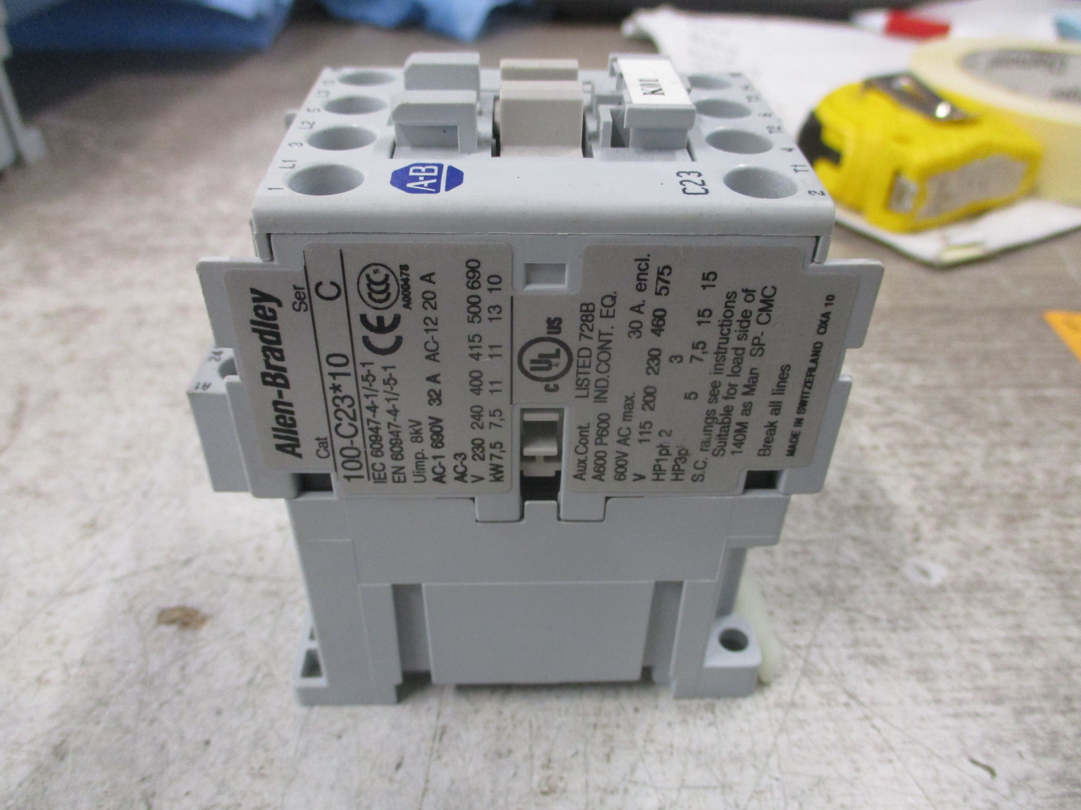 Allen-Bradley Contactor 100-C23*10 Ser. C 24V Coil 30A 600V Used