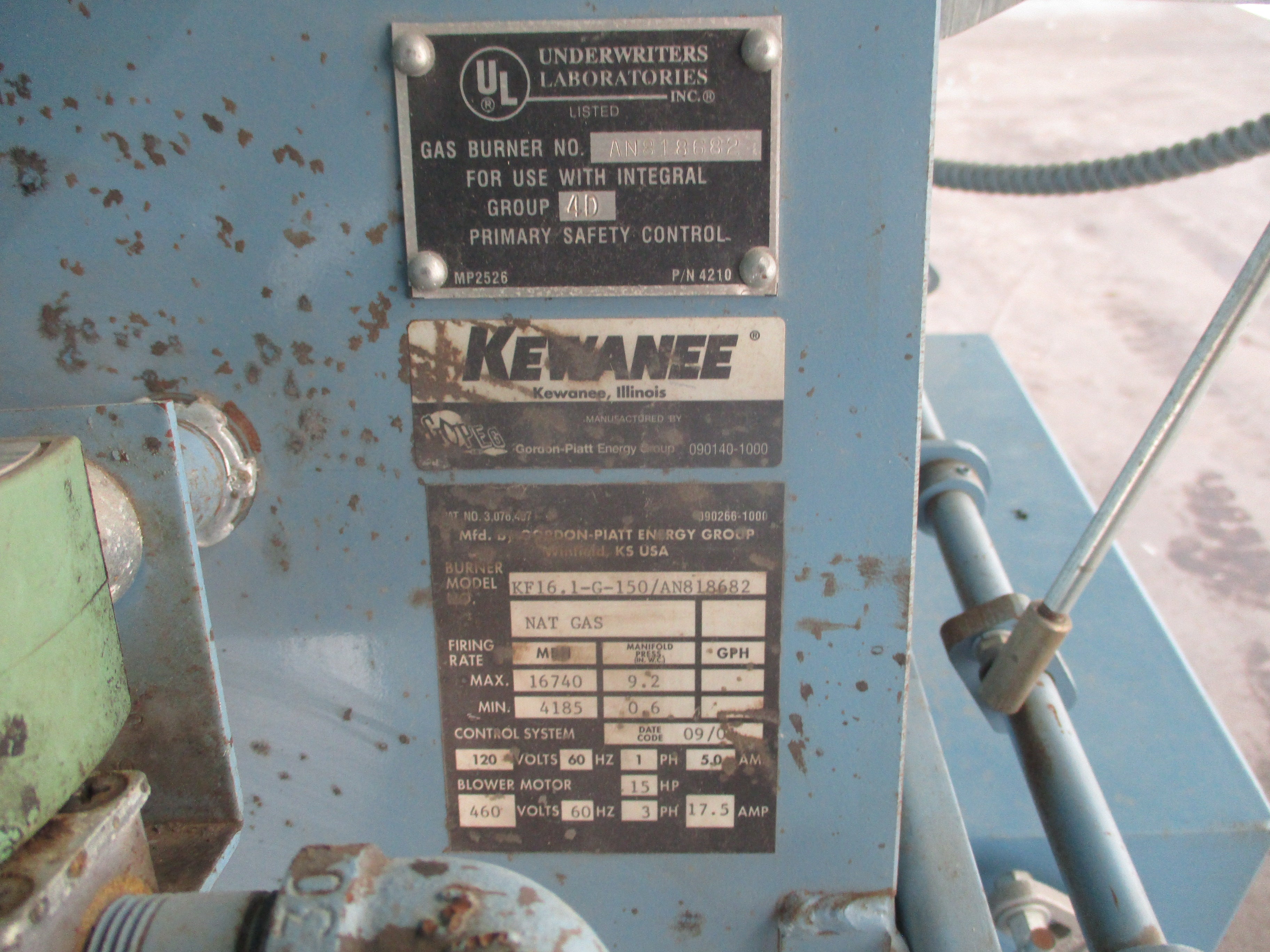 Kewanee Boiler K31 W-400-G 13390 MBH 400HP Water 30PSIG *No Gas Train*