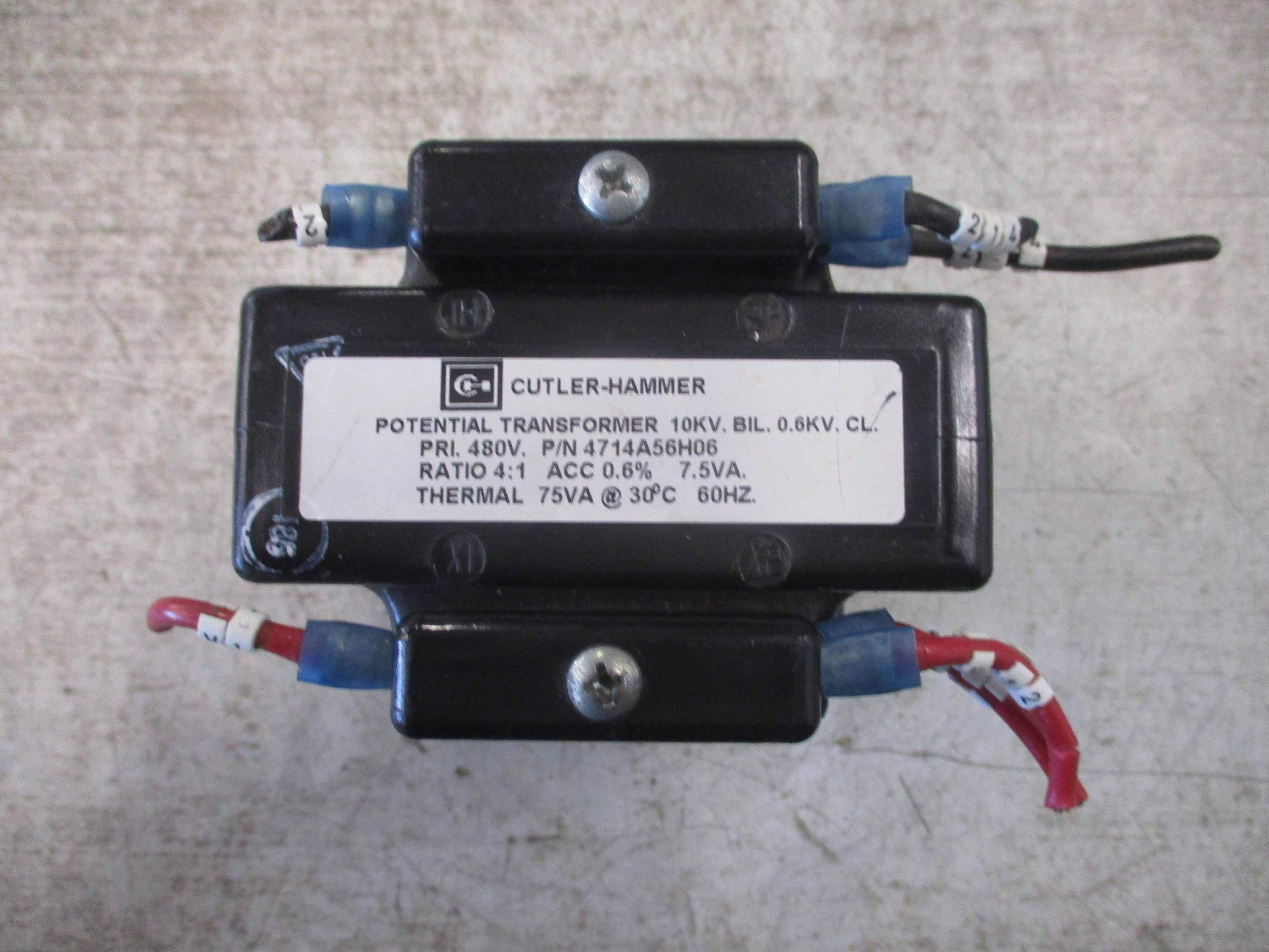 Cutler-Hammer Potential Transformer 4714A56H06 Pri: 480V Ratio 4:1 60Hz Used