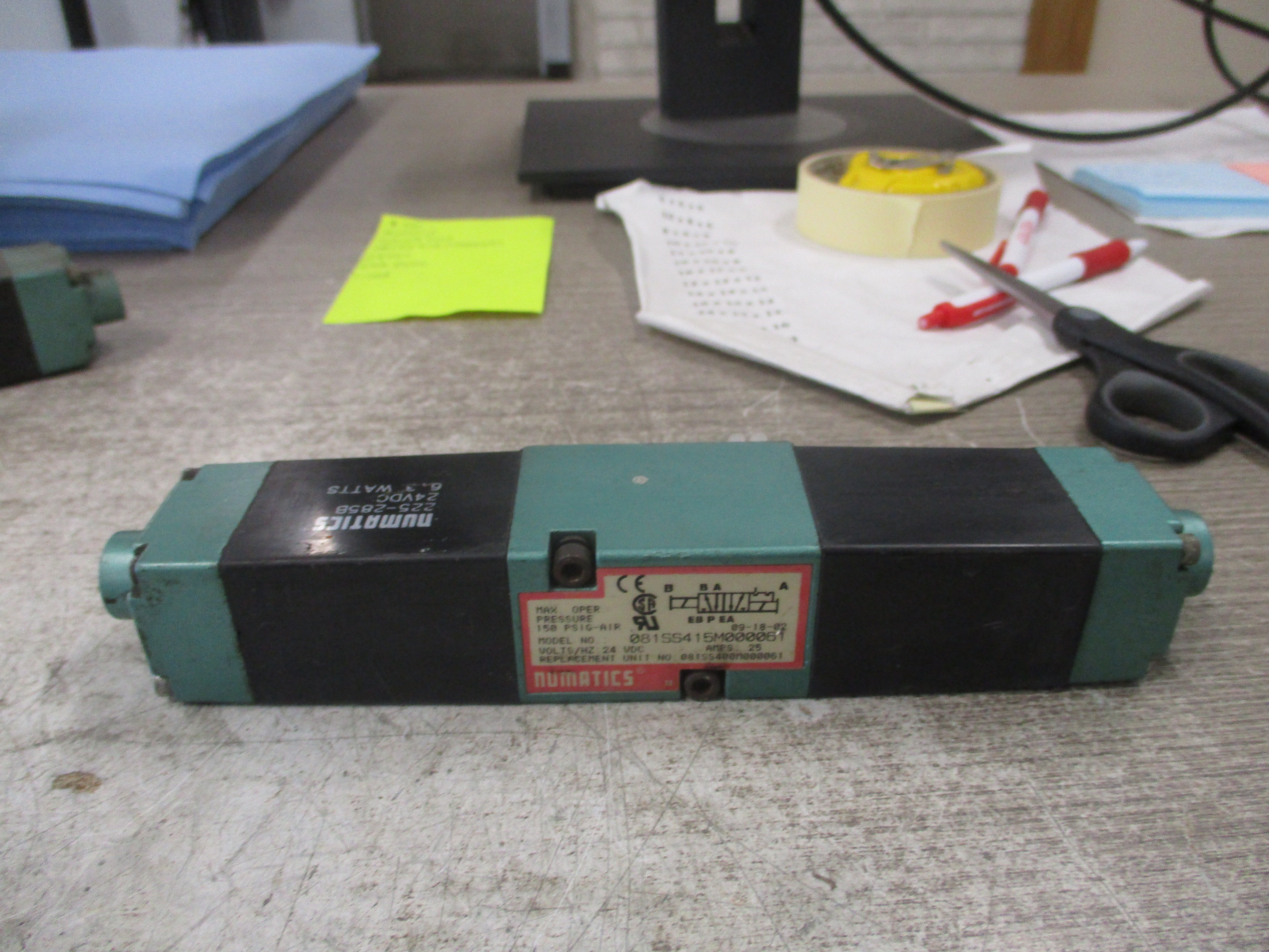 Numatics Solenoid Valve 081SS415M000061 24VDC 150 PSIG Used