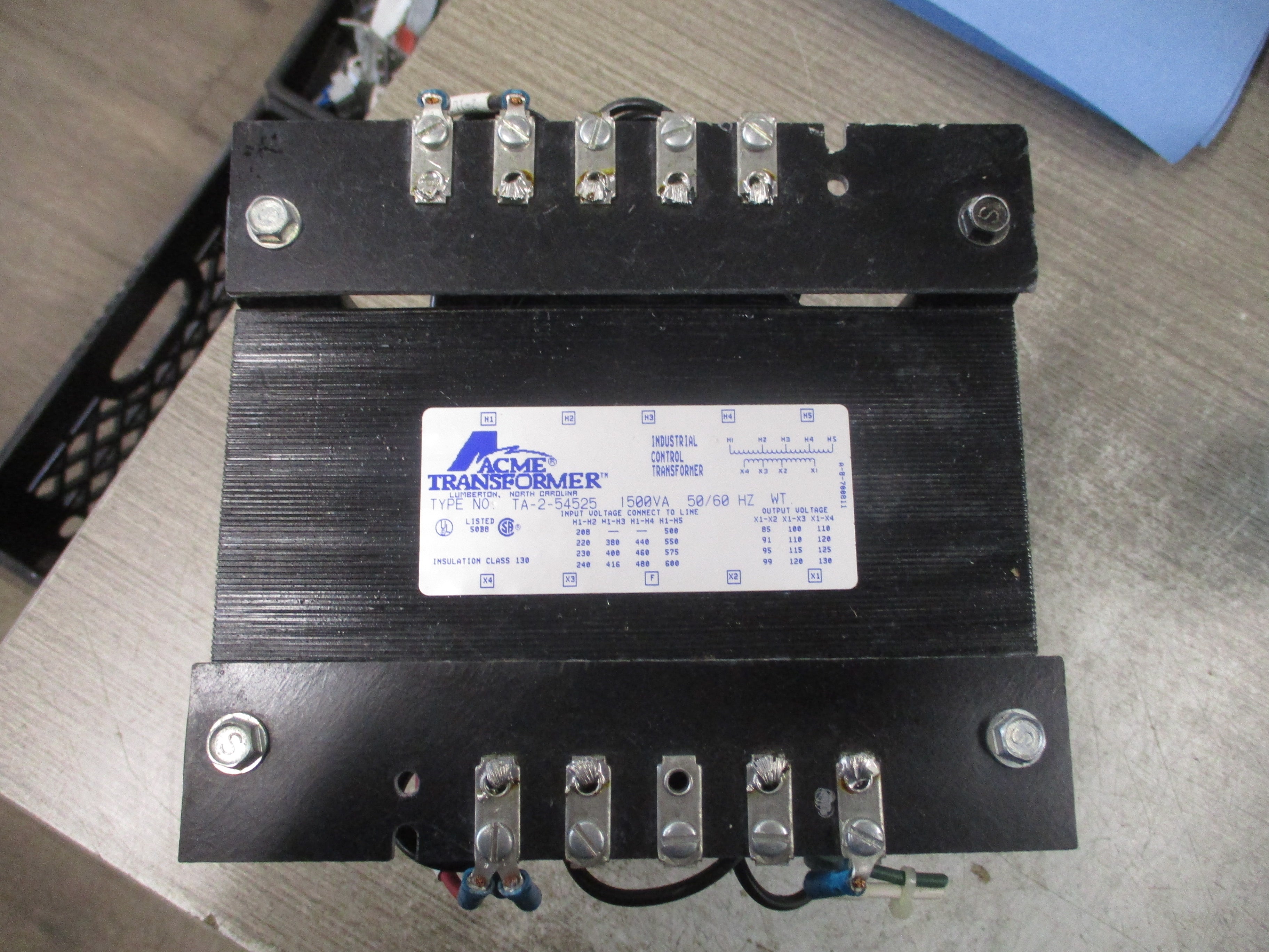 Acme Transformer Control Transformer TA-2-54525 1500VA Pri: 208/240/480/600V