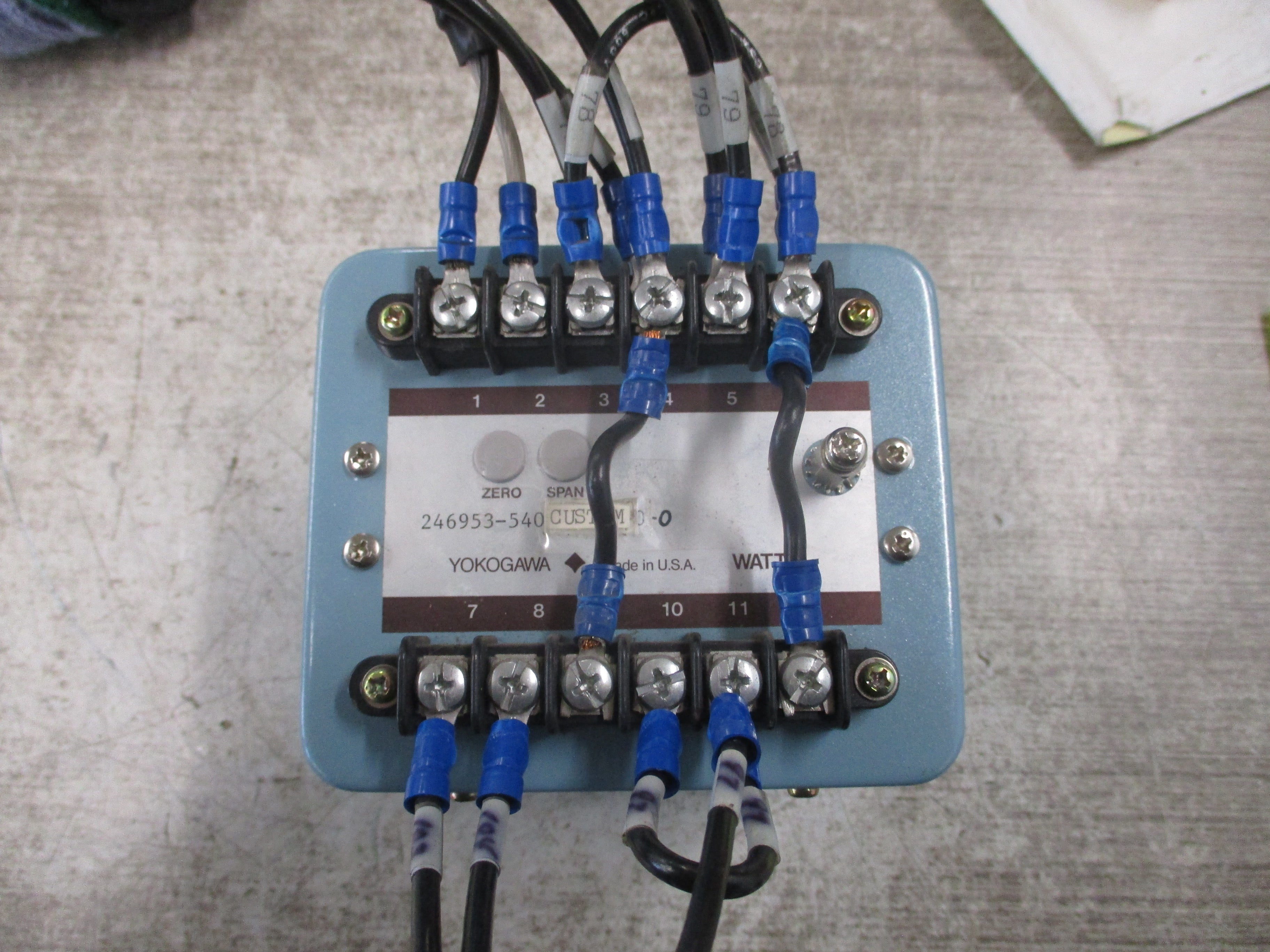 Yokogawa JUXTA Watt Transducer 246953-540CUSTOM0-0 Input: 0-120VAC 0-5A 60Hz