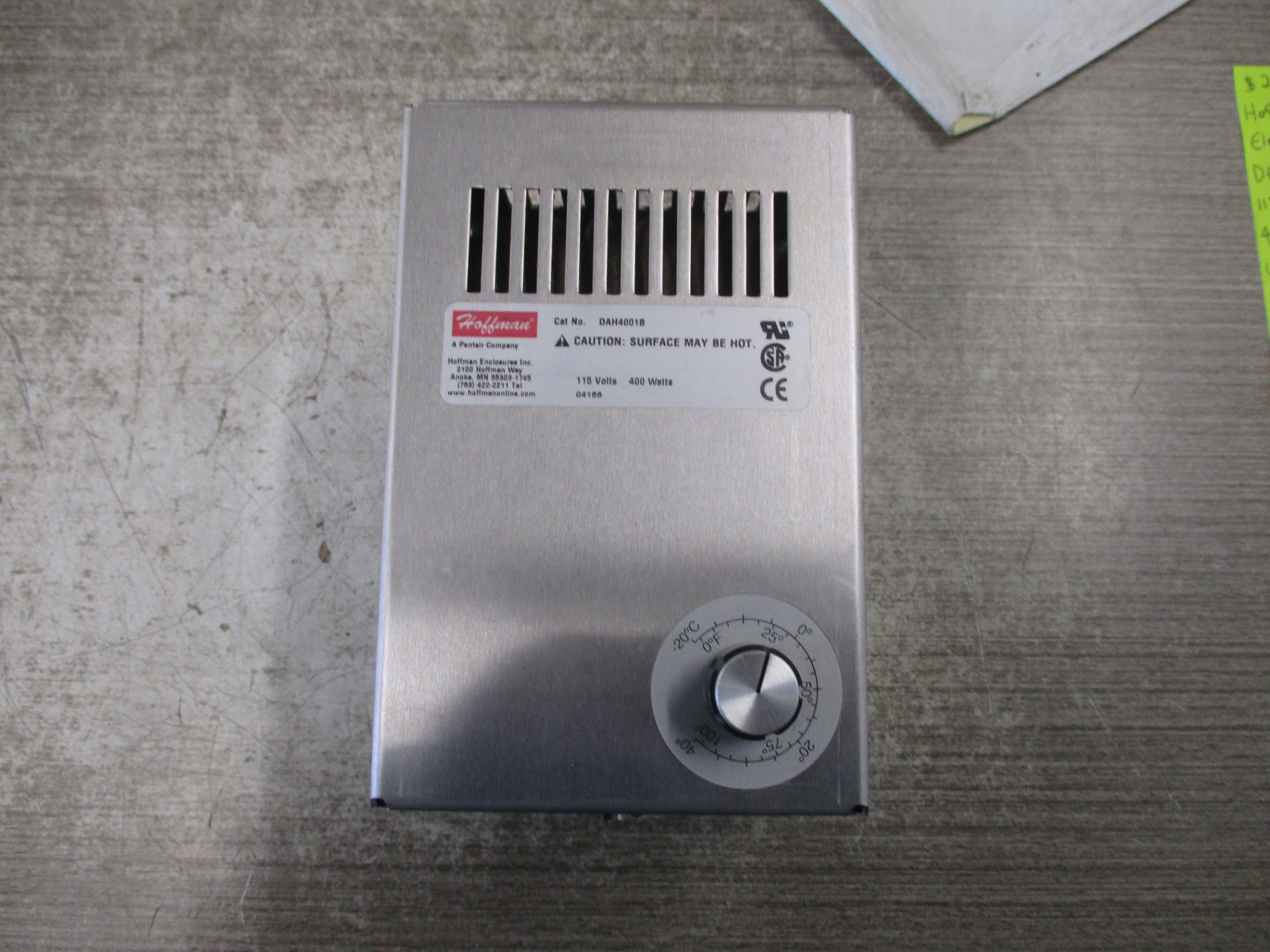 Hoffman Electric Heater DAH4001B 115V 400W Used