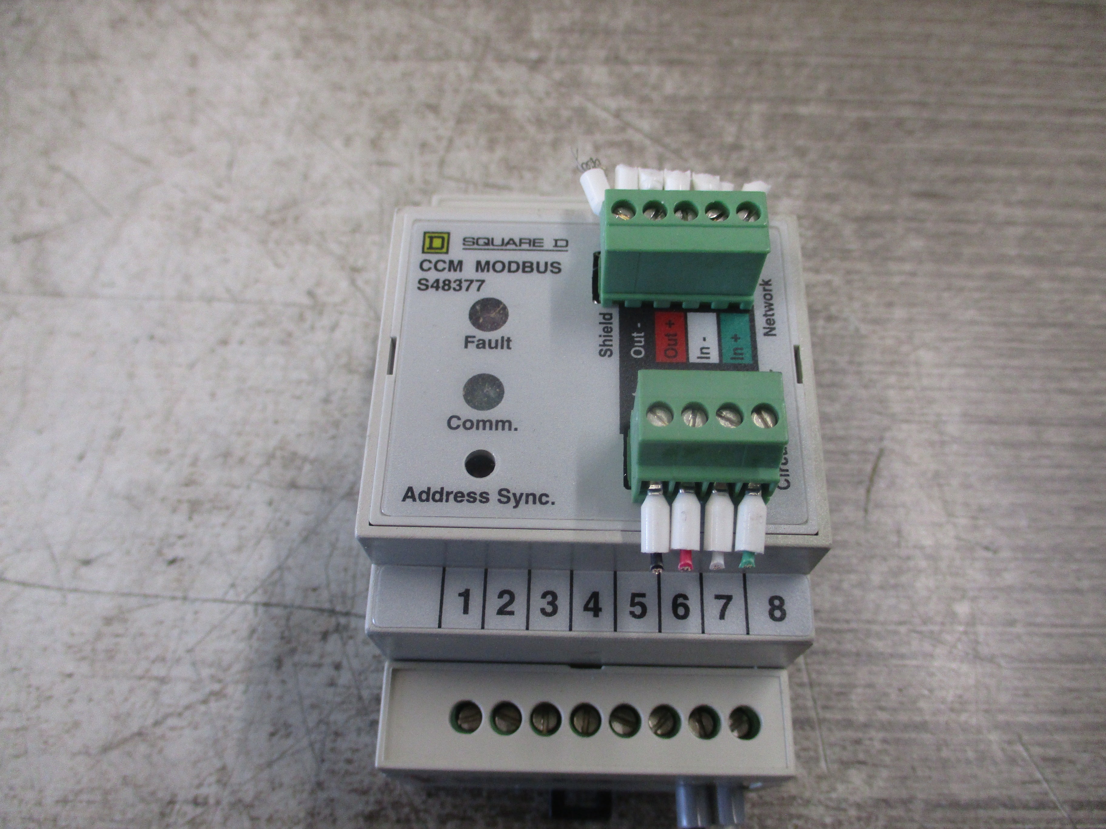 Square D CCM Modbus Module S48377 *Broken DIN-Rail* Used