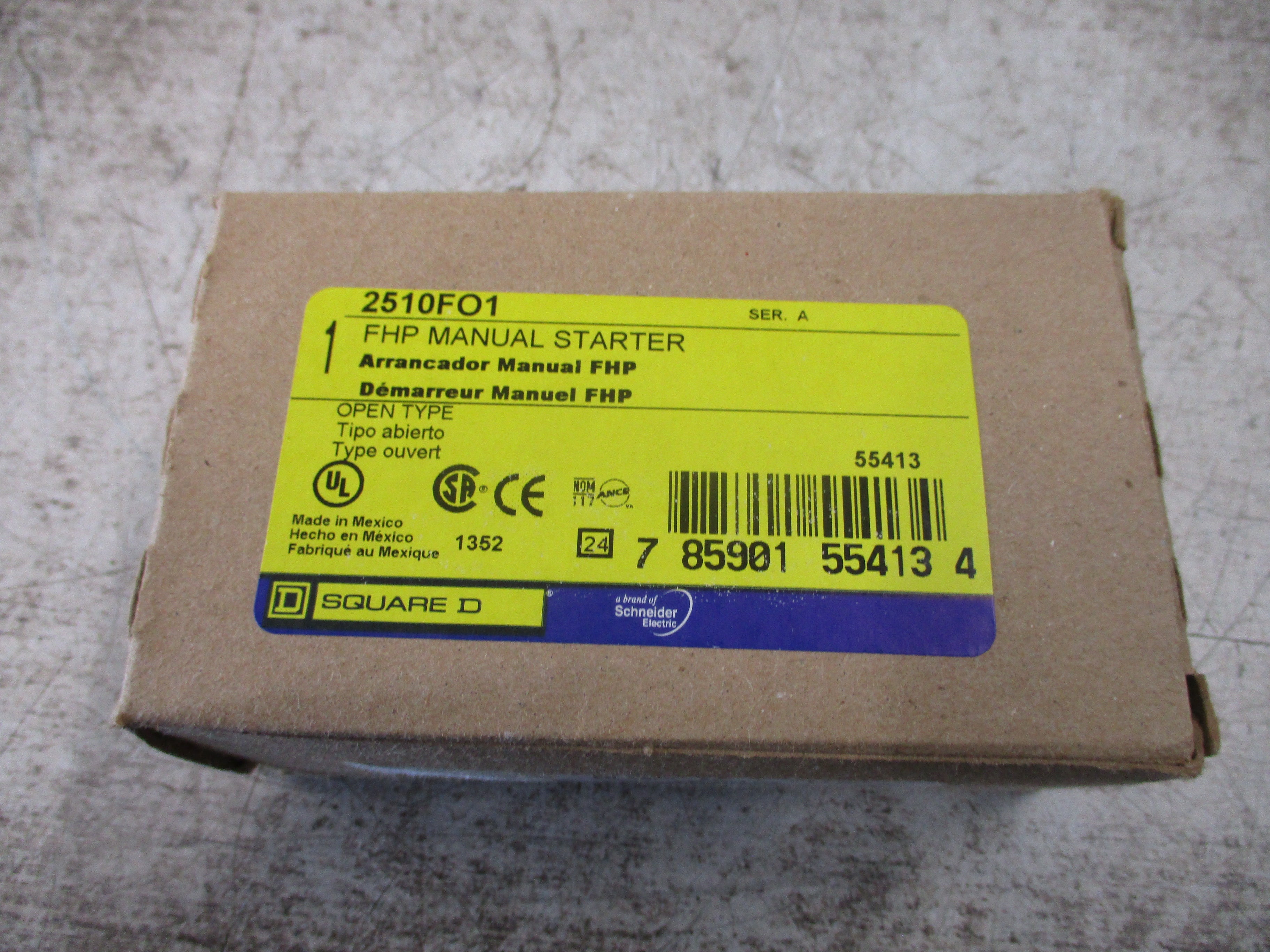 Square D FHP Manual Starter 2510FO1 Ser. A New Surplus