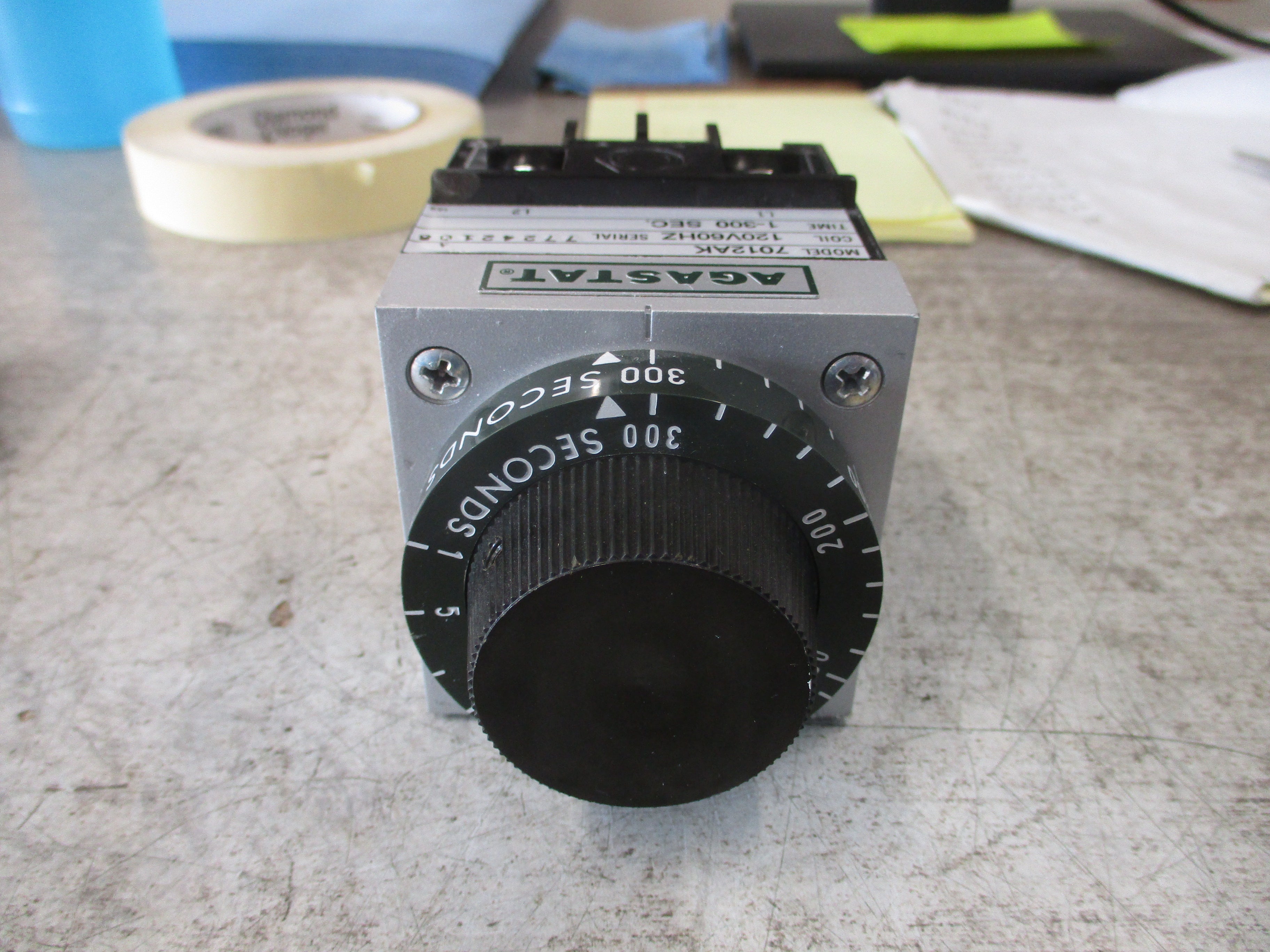Agastat Timer 7012AK 1-300sec Range 120V Coil *No Mounting Plate** Used