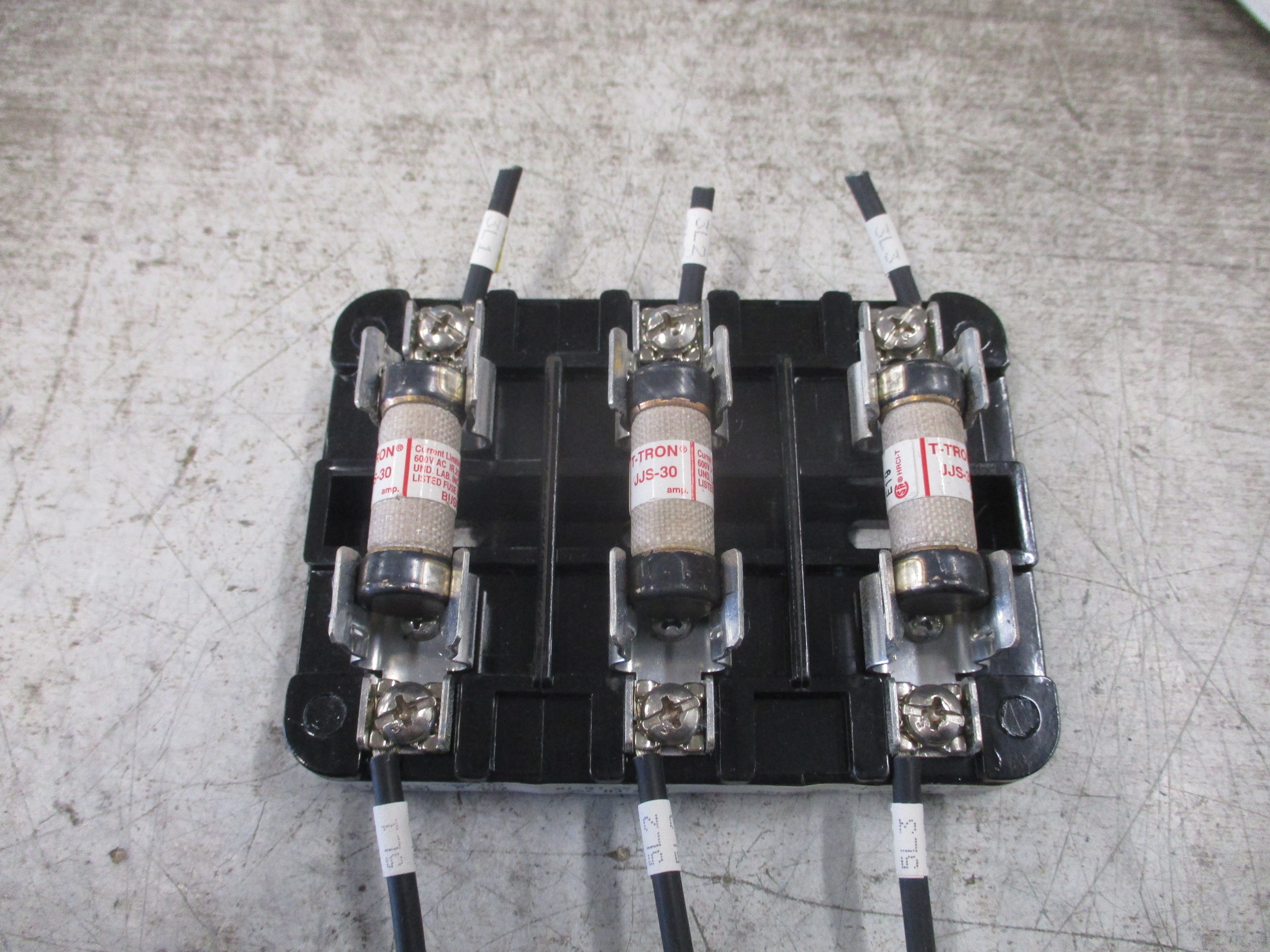 Marathon Fuse Block 6T30A3SP 30A 600V 3P (3) JJS-30 Fuses Used