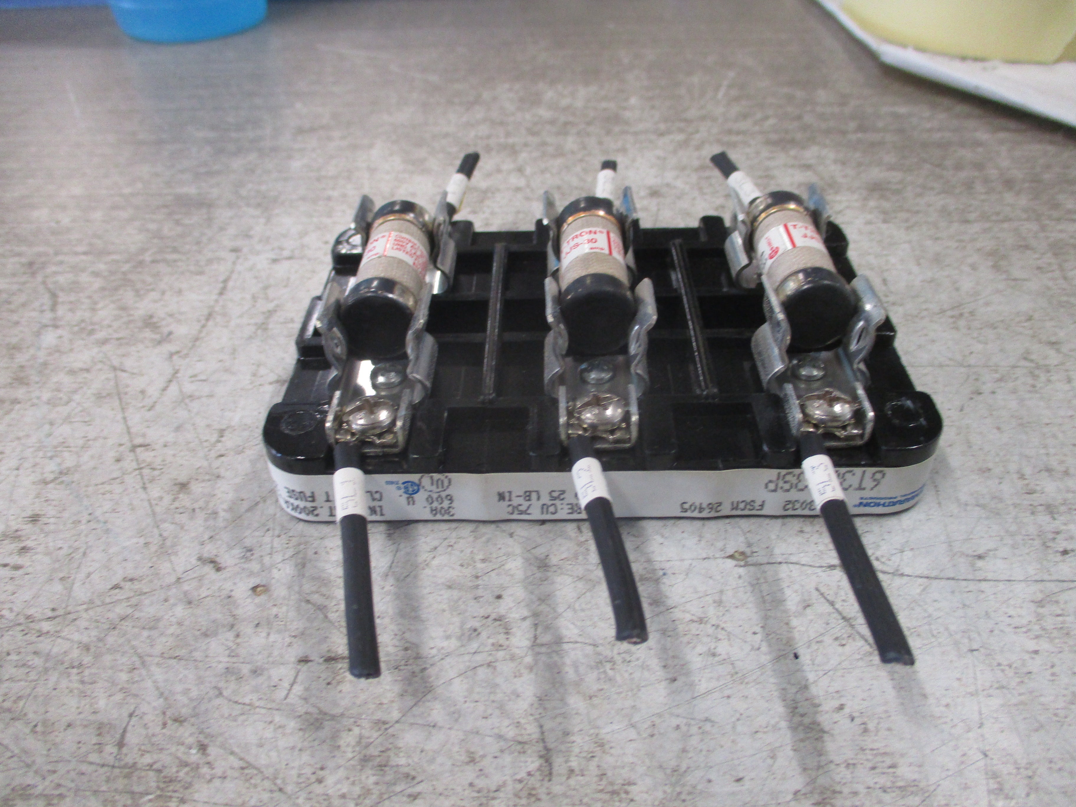 Marathon Fuse Block 6T30A3SP 30A 600V 3P (3) JJS-30 Fuses Used