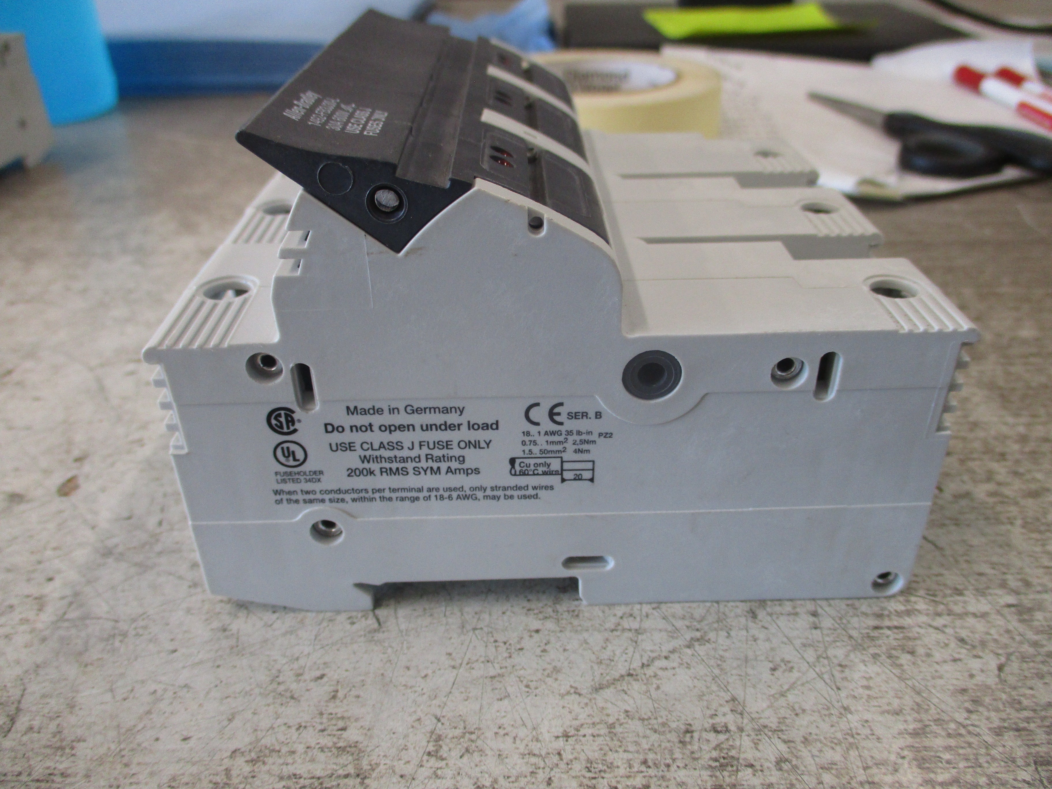 Allen-Bradley Fuse Holder 1492-FB3J30-L 30A 600V 3P Used