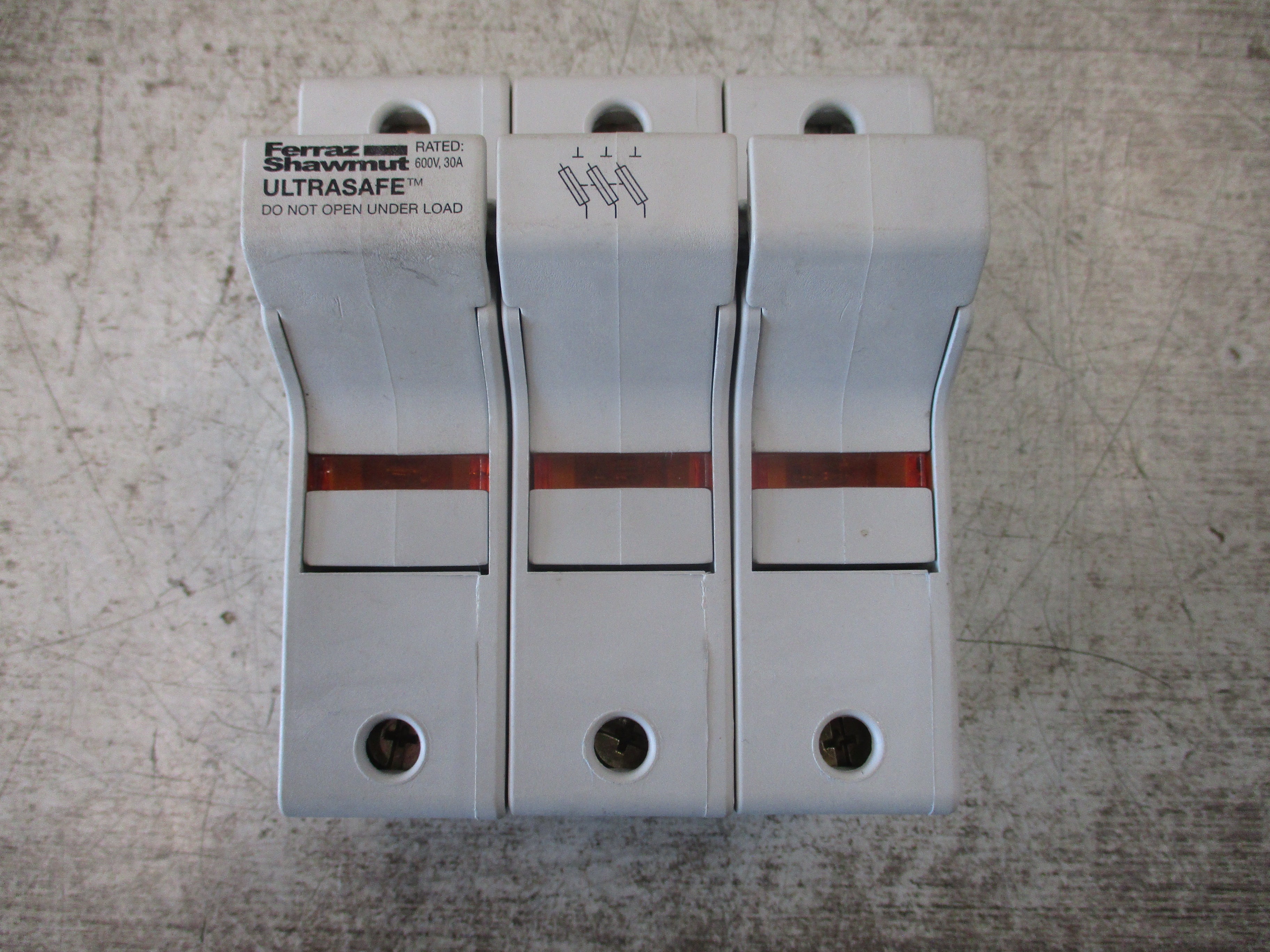 Ferraz Shawmut Ultrasafe Fuse Holder US3J3I 30A 600V 3P Used