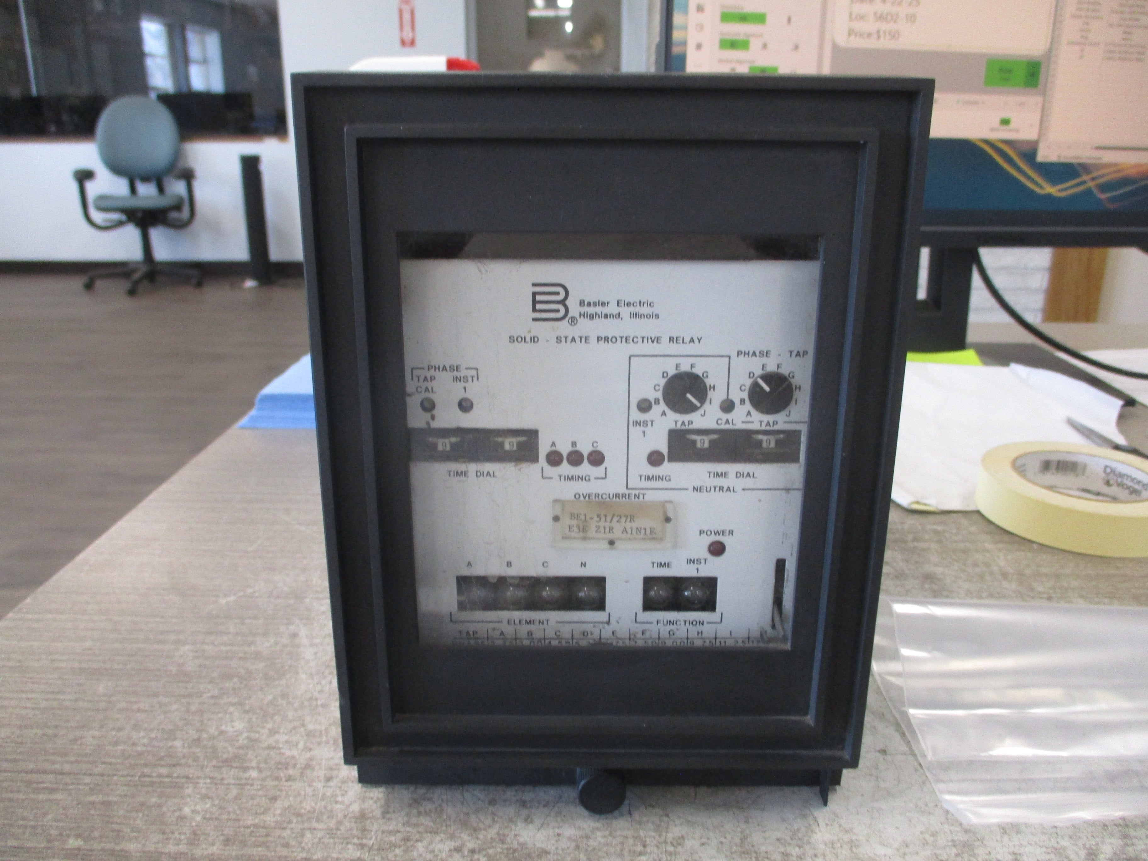 Basler Electric BE1-51/27R Over Current Relay E3E Z1R A1N1E Used