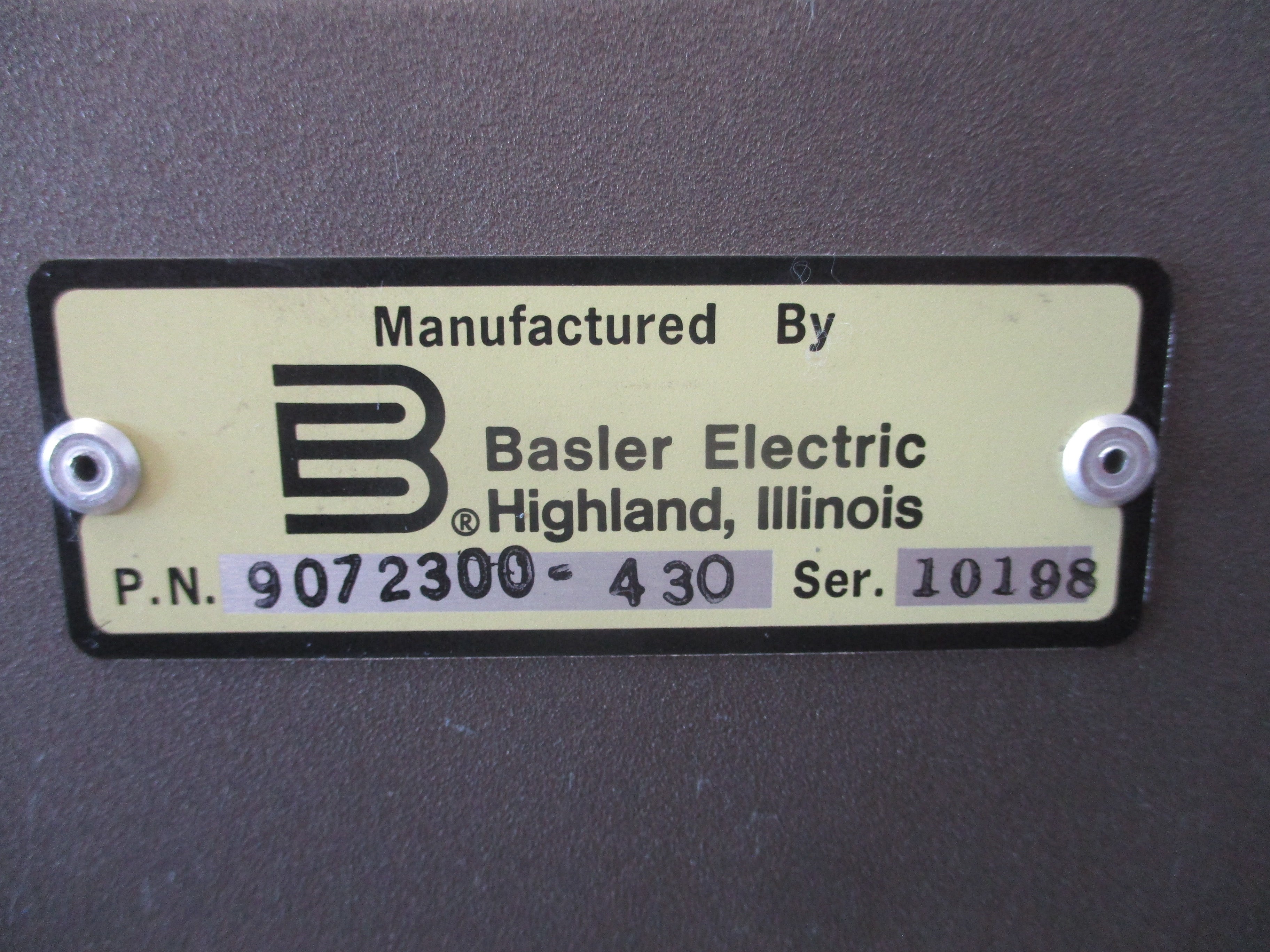Basler Electric MOC2 499 Potentiometer 90 72300 430 Used