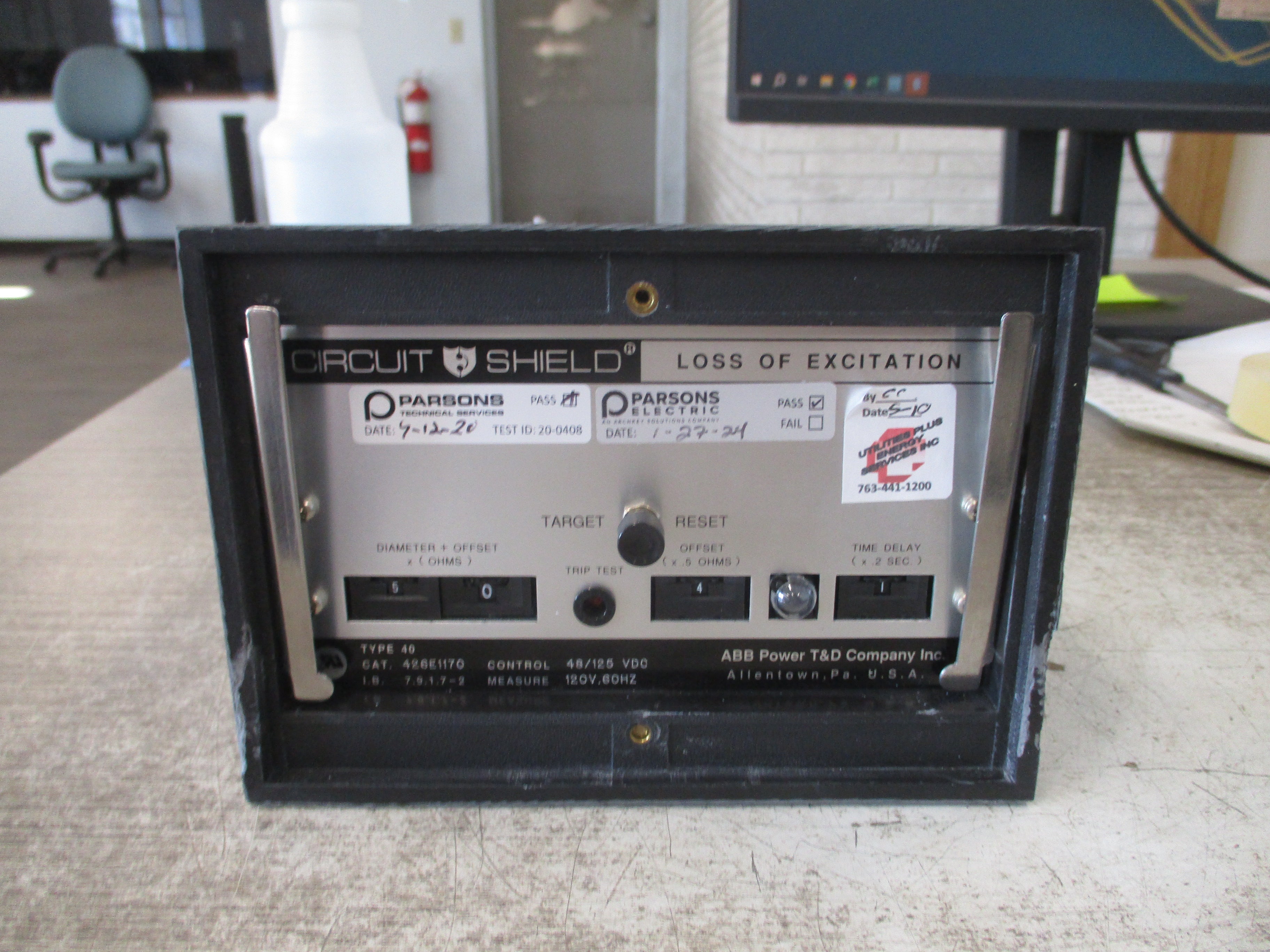 ABB Circuit Shield Loss of Excitation Relay 426E1170 Control: 48/125VDC