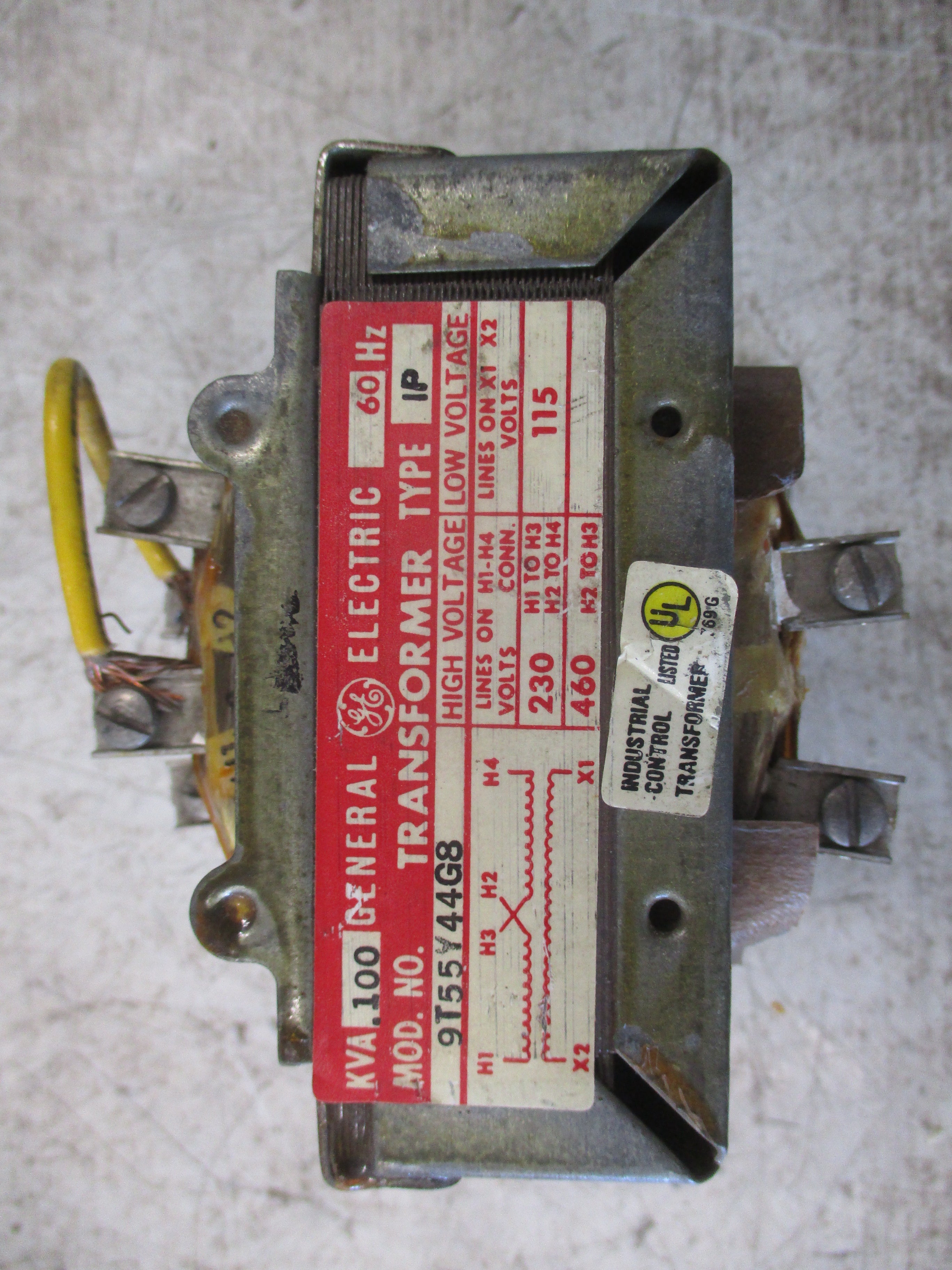 GE Transformer 9T55Y44G8 0.100KVA Pri: 230/460V Sec: 115V 60Hz Used