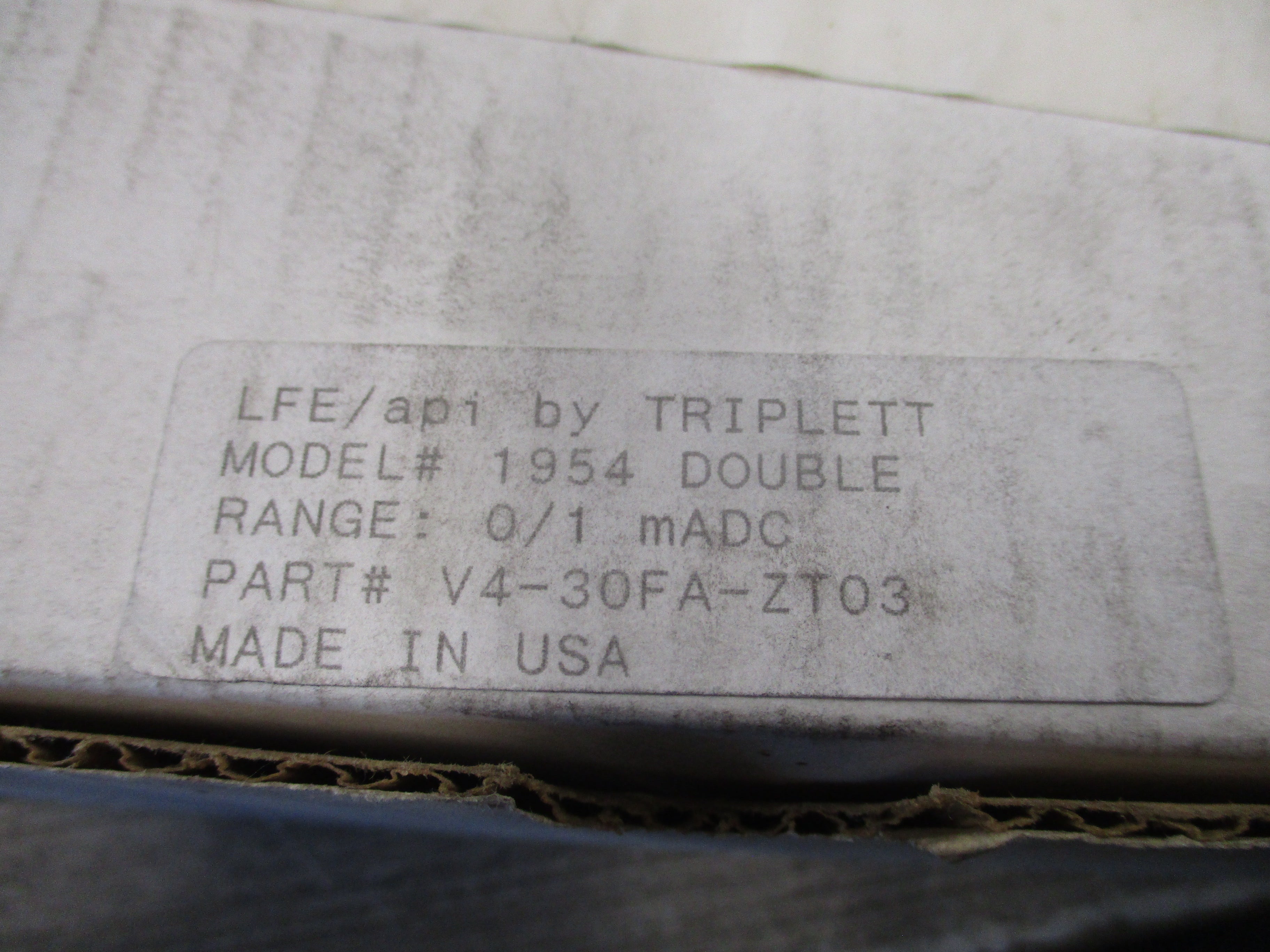Triplett LFE 1954 Double Meter V4-30FA-ZT03 Dual Set Point